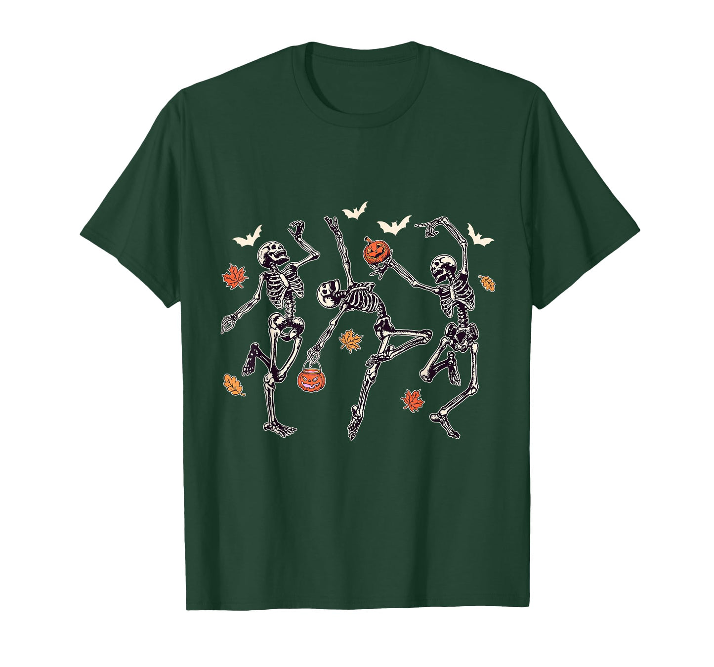 Halloween Dancing Skeletons Spooky Fall Graphic T-Shirt
