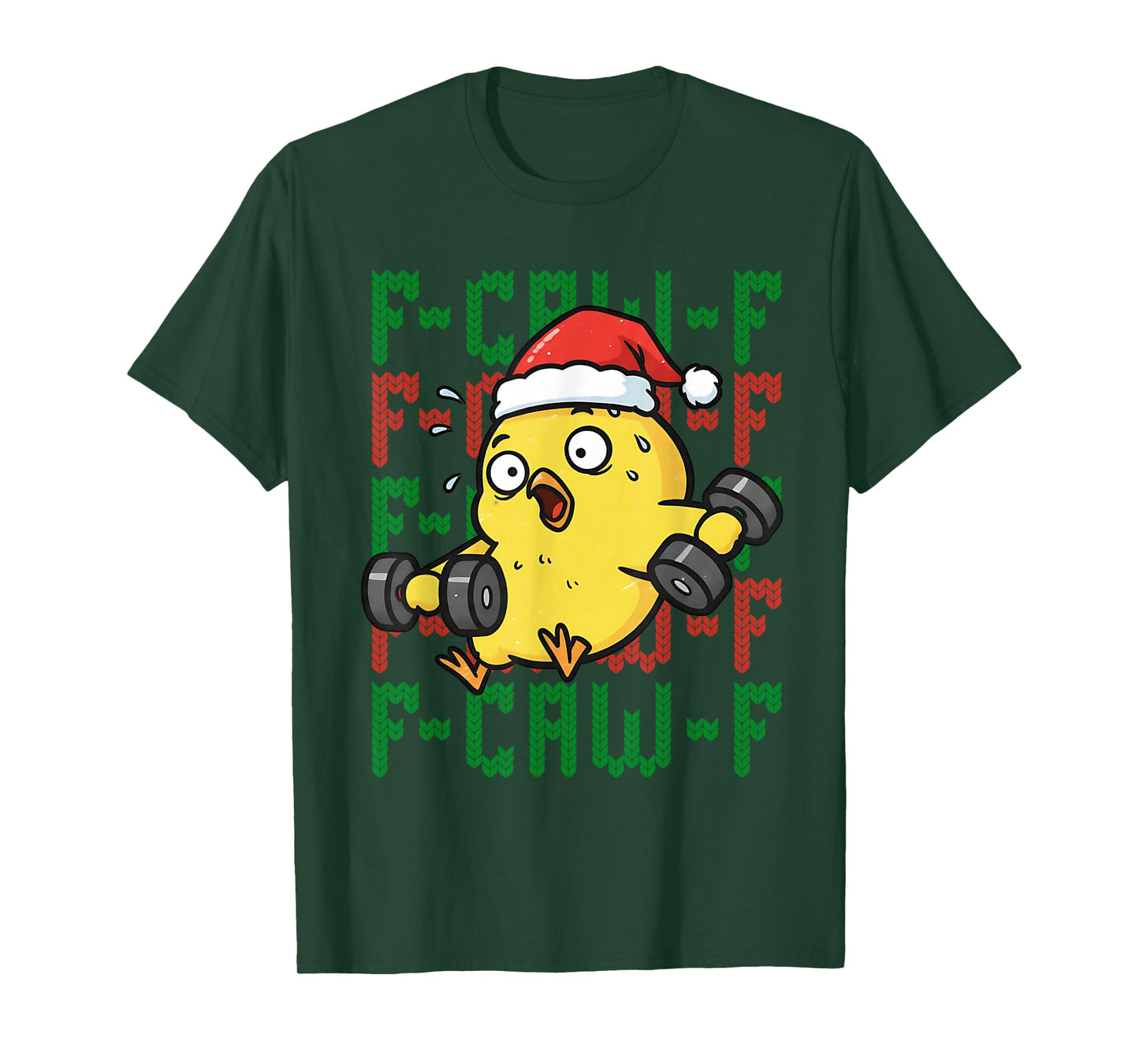 F-Caw-F Chicken Christmas Exercise Fitness Chicken Gym T-Shirt