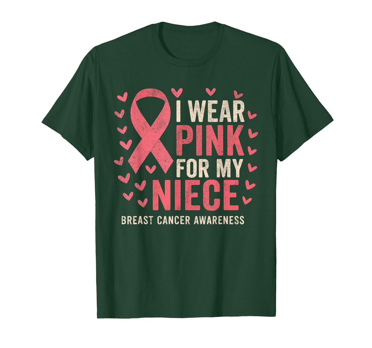 I Wear Pink For My Niece Ribbon Breast Cancer Awareness T-Shirt