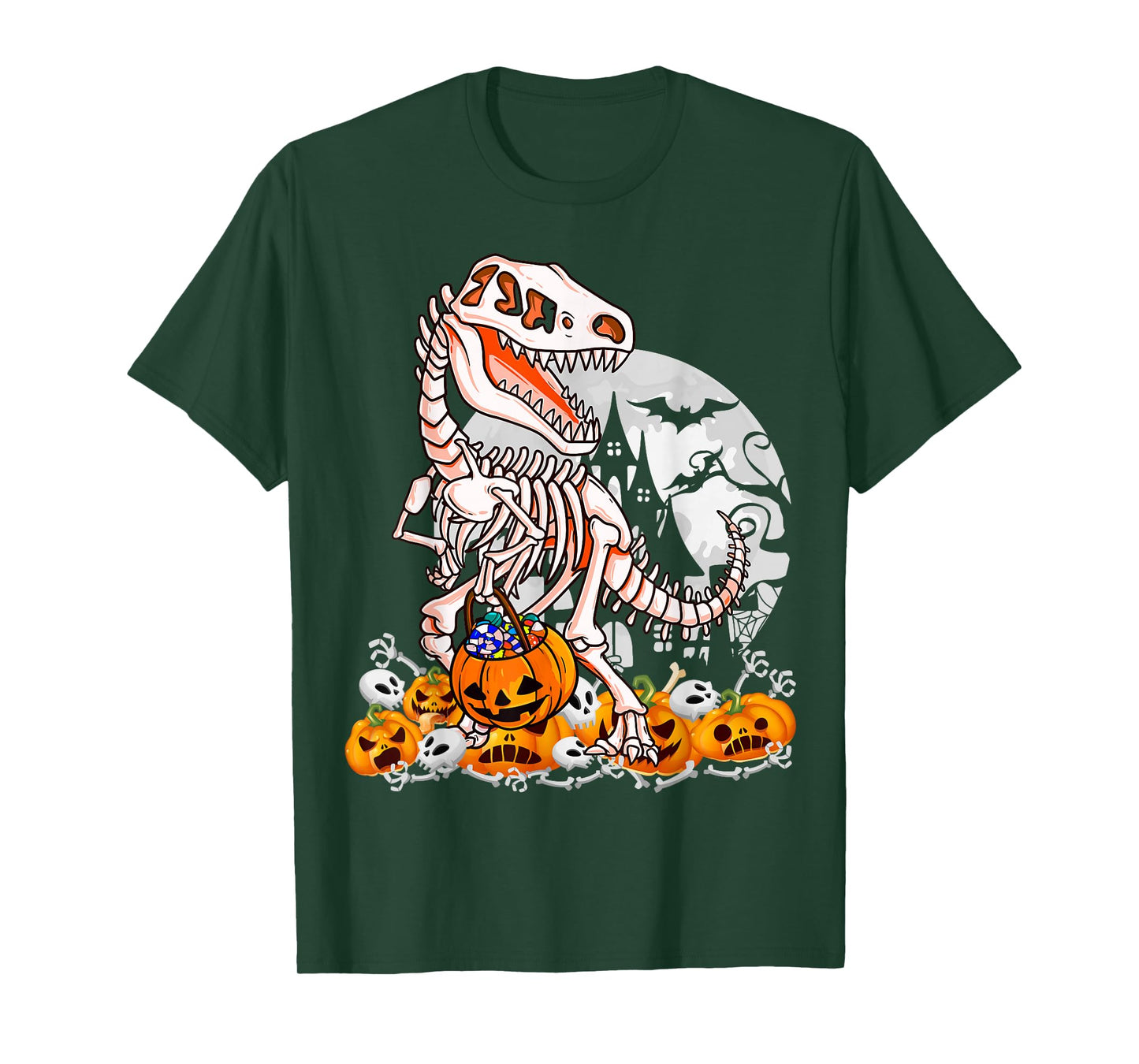 Dinosaur Skeleton T rex Scary Halloween T-Shirt