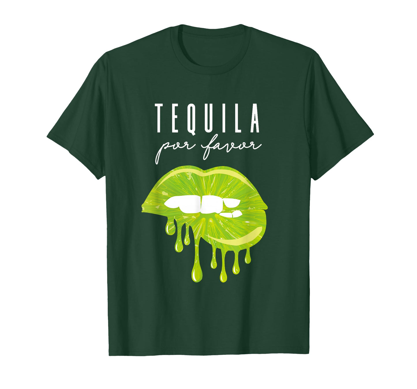 Tequila Por Favor lime lips adult drinking Cinco De Mayo T-Shirt