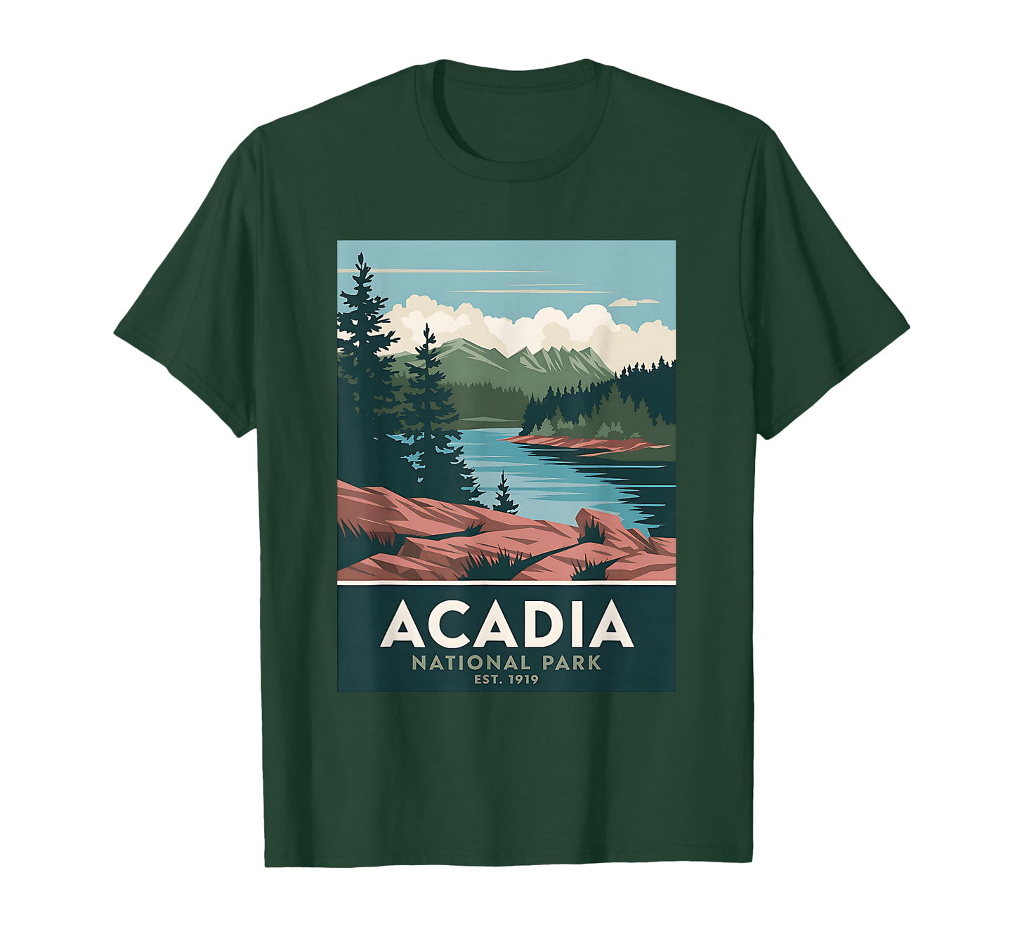 Acadia National Park Vintage Camping Hiking Men Women Kids T-Shirt