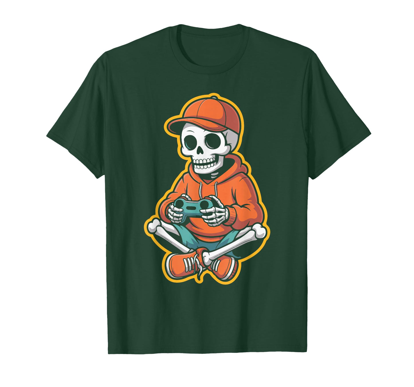 Skeleton Gamer Halloween Video Game Controller for Men Boys T-Shirt