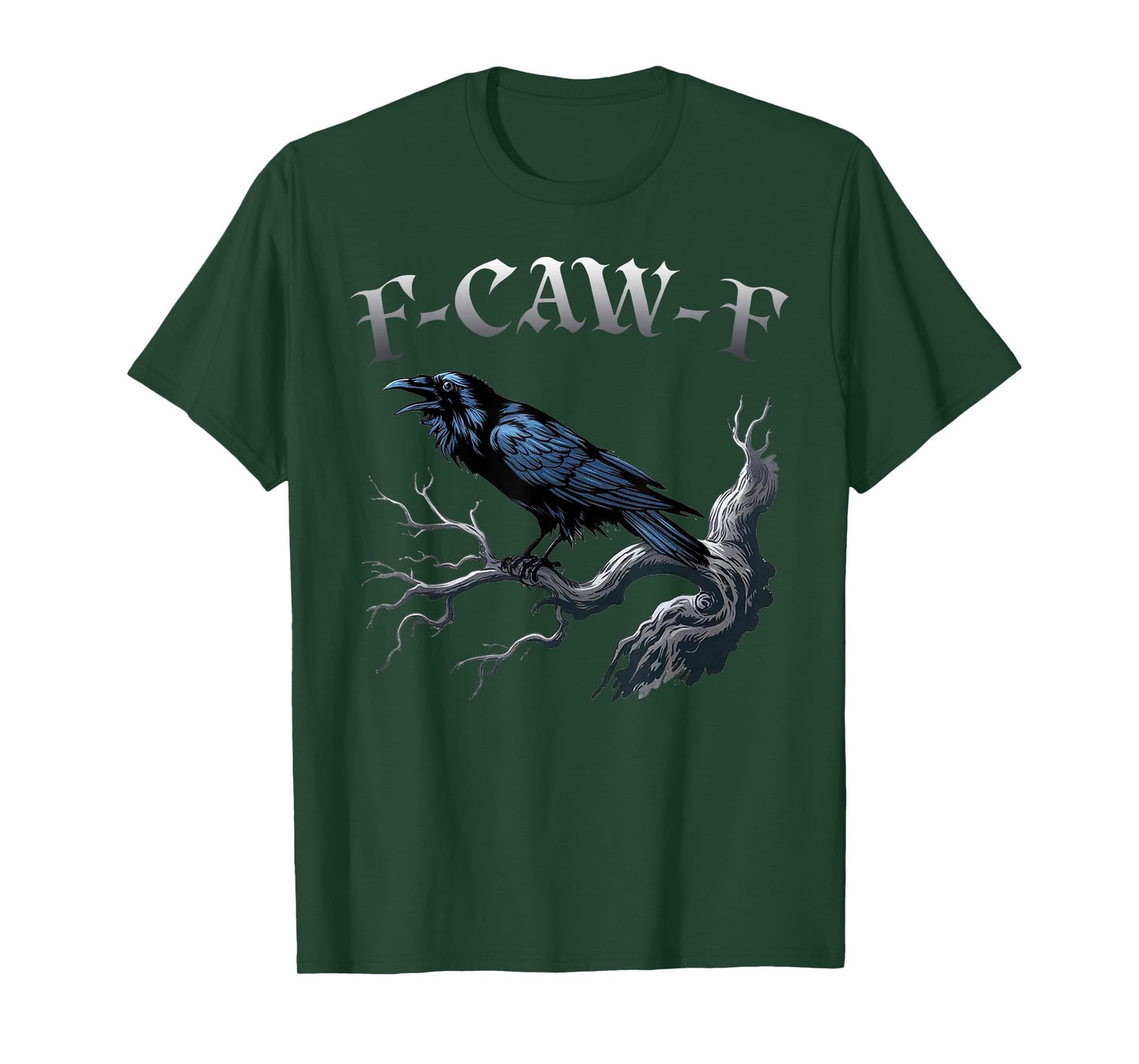 F-Caw-F Black Crow Funny Black Bird Moon Gothic Adult Humor T-Shirt
