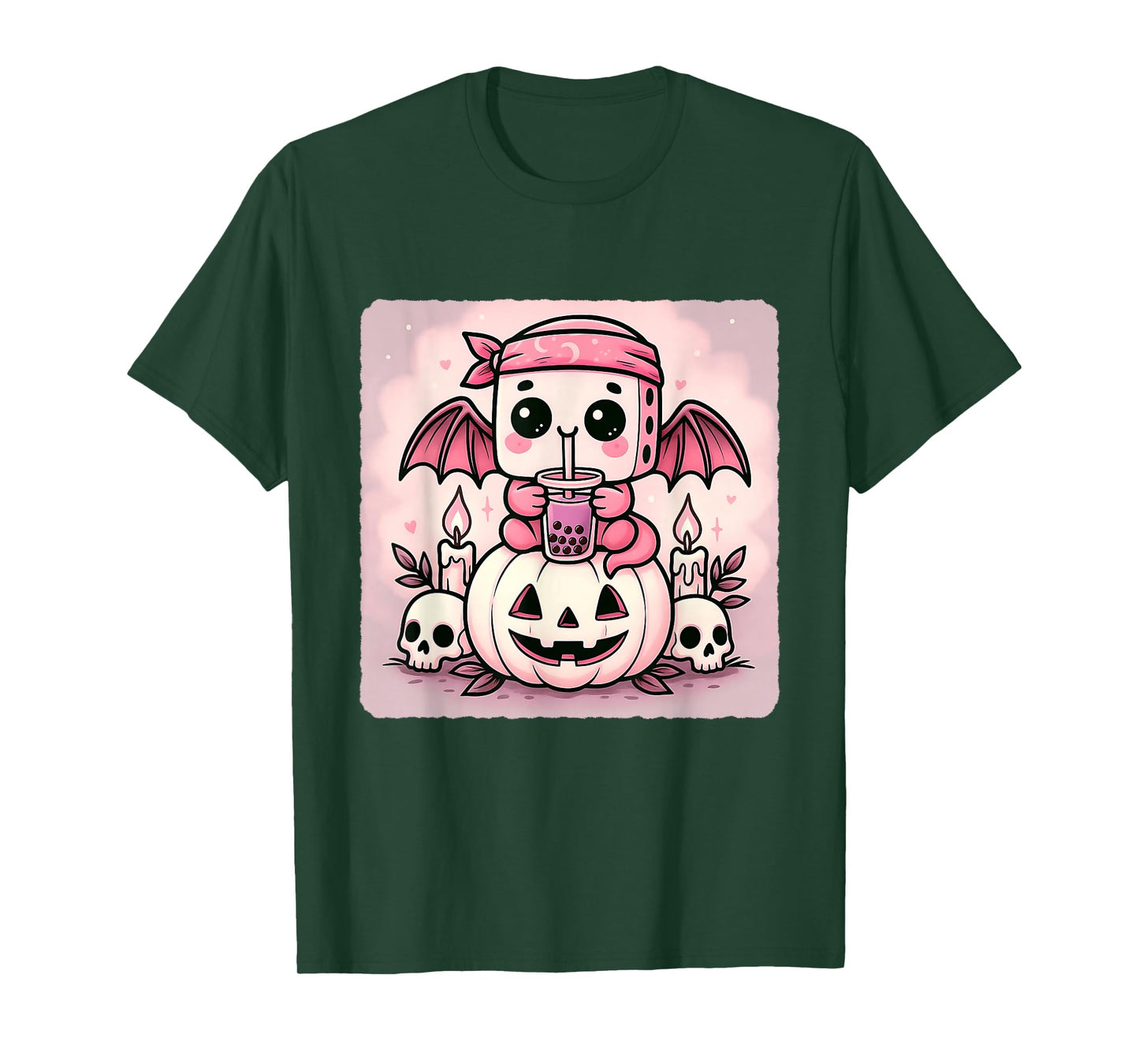 Dice Bat Kawaii Pastel Goth Creepy Cute Skeleton T-Shirt