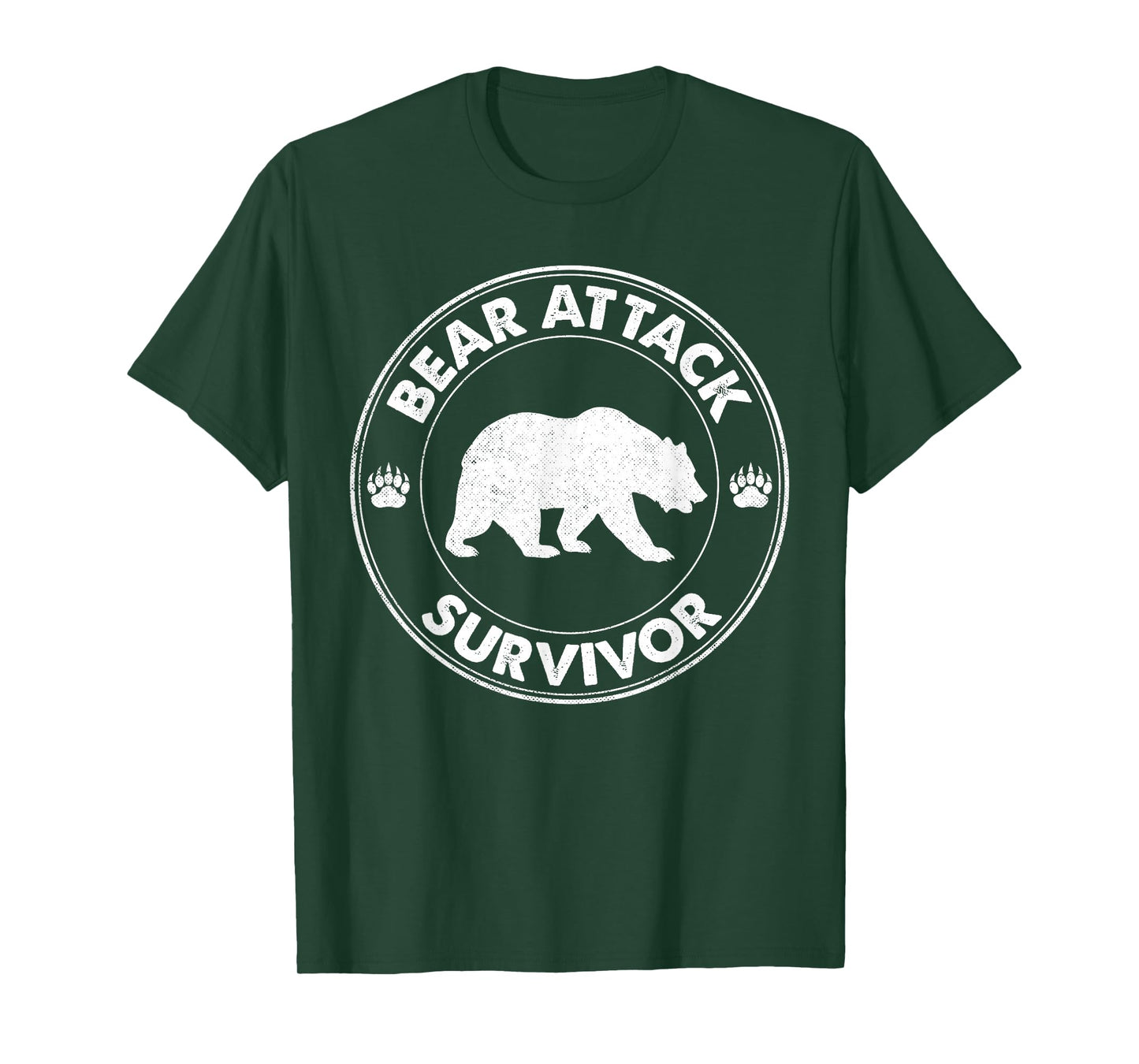 Bear Attack Survivor Funny Retro Hiker Comper Biker Outdoors T-Shirt