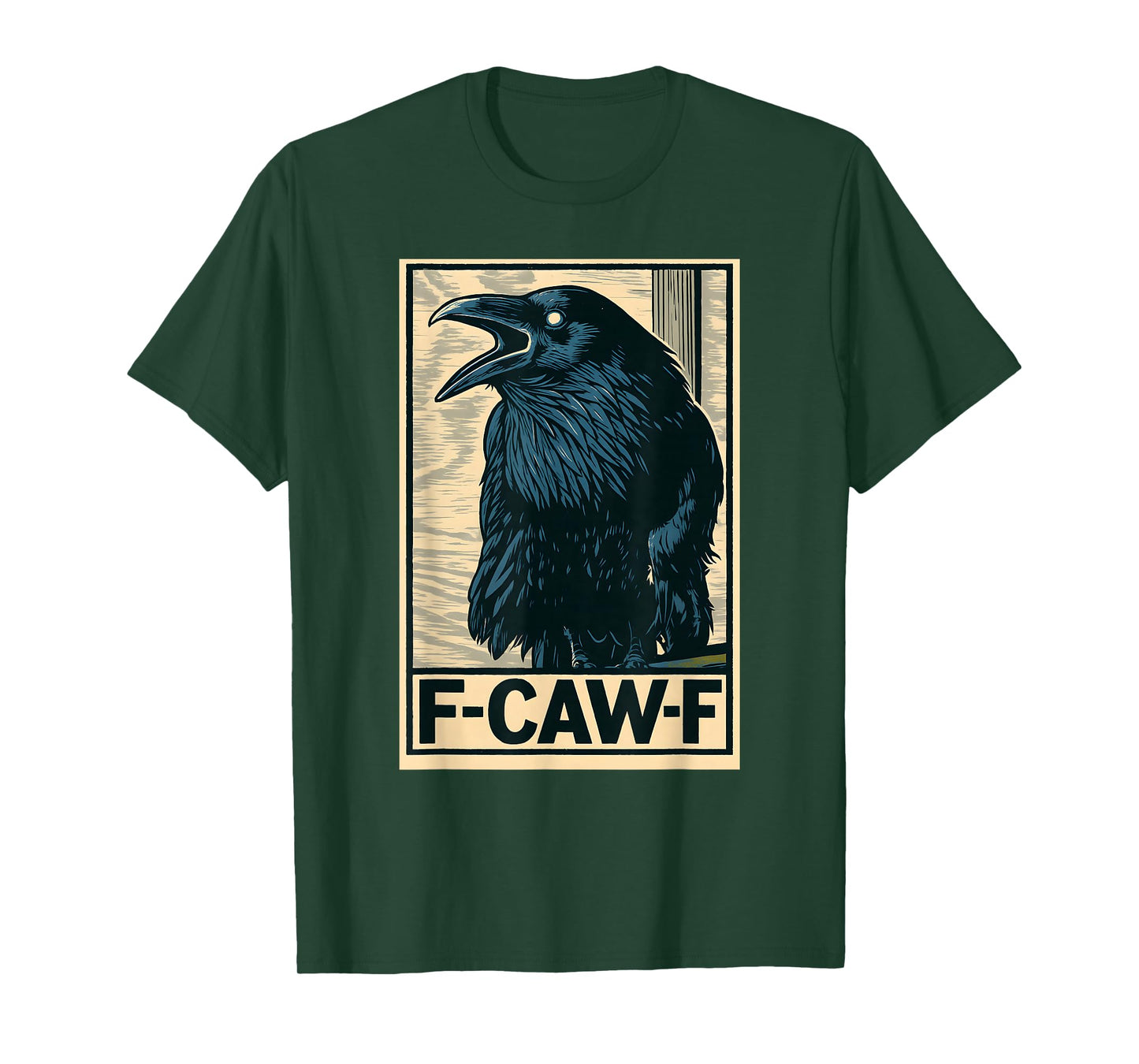 Funny Black Crow Bird with F-Caw-F Saying T-Shirt