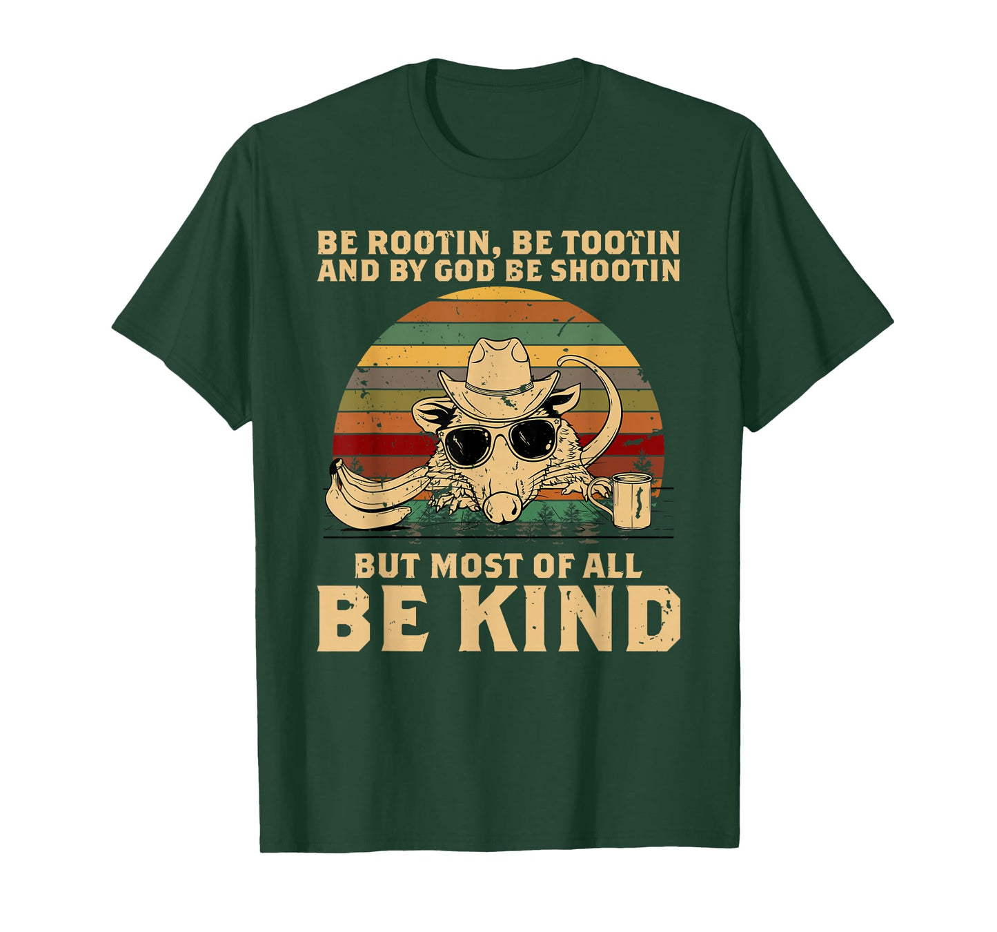 Be Rootin Be Tootin Be Shootin Be Kind Cowboy Opossum Lover T-Shirt