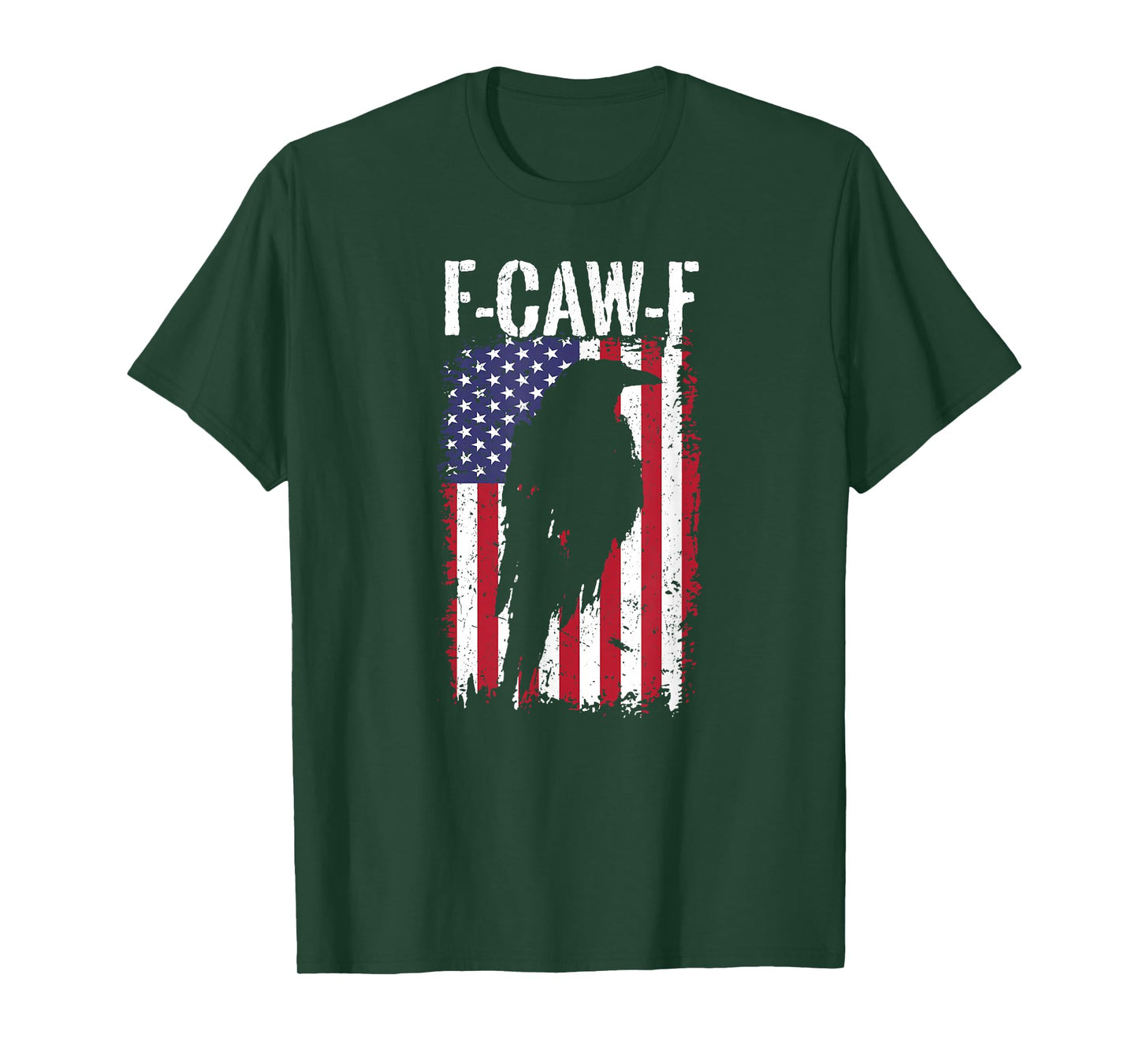 F-Caw-F Crow Funny USA Flag FCAWF T-Shirt