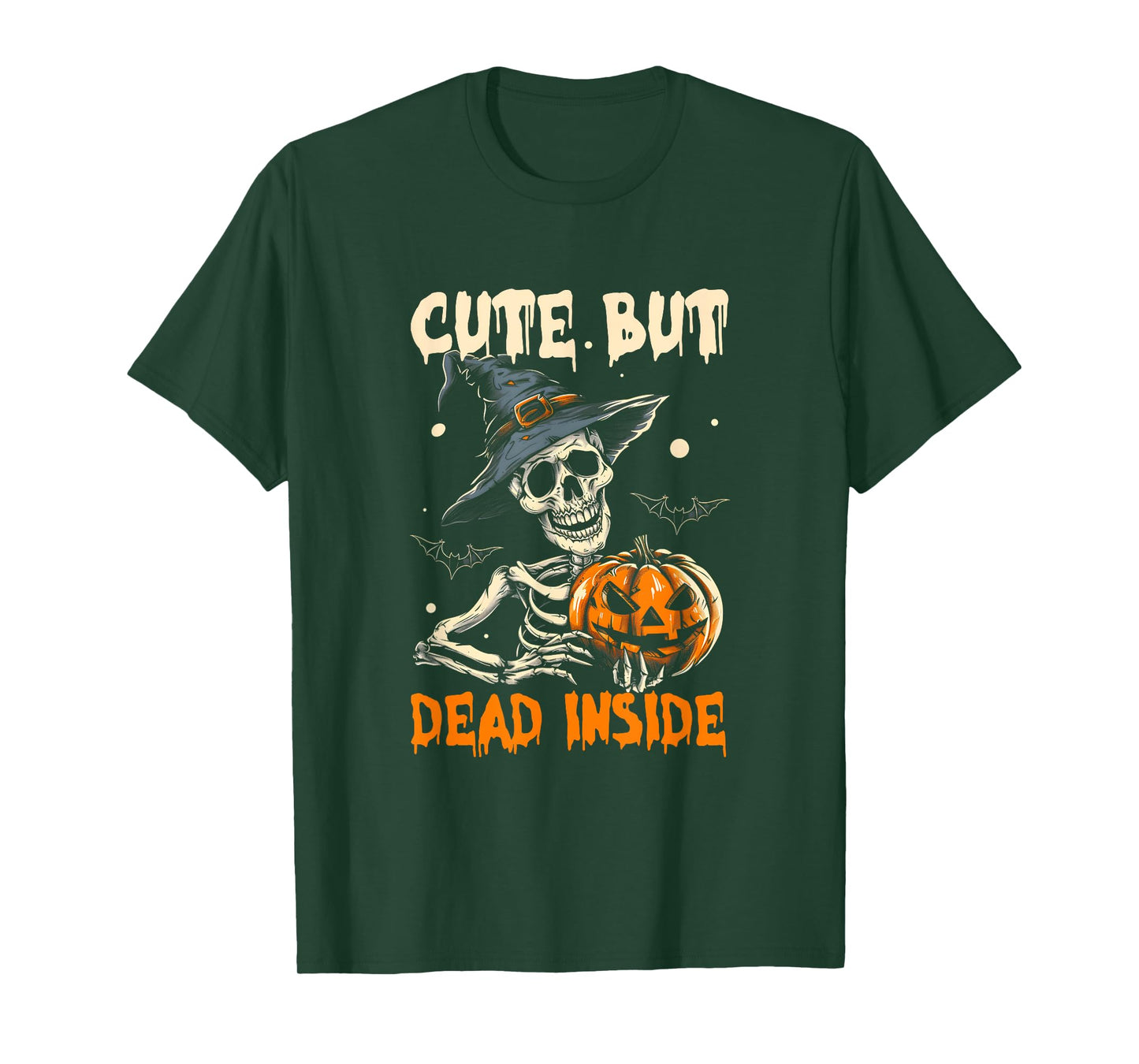 Cute But Dead-Inside Spooky Skeleton Halloween Design Bats T-Shirt