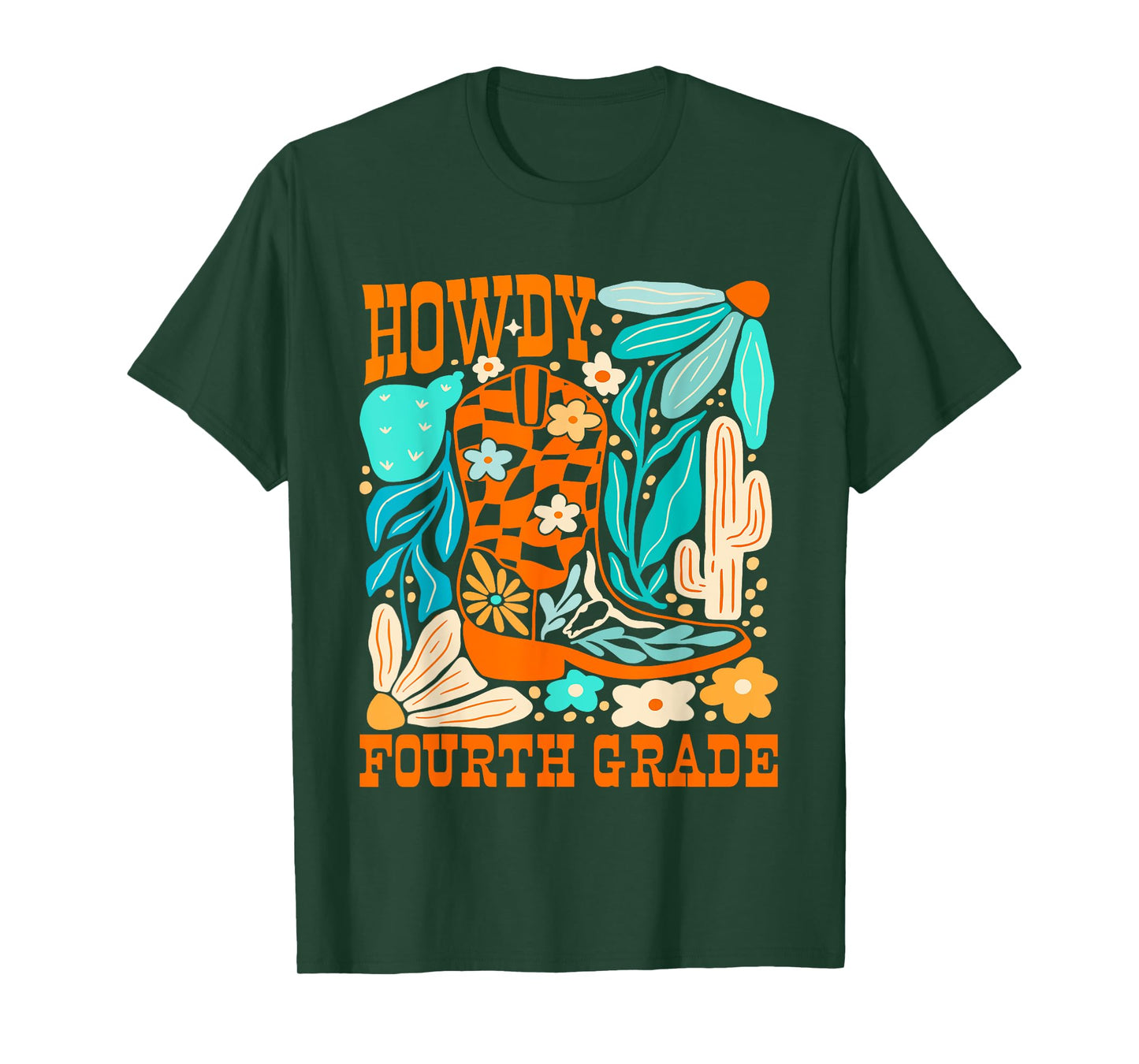 Howdy Fourth Grade Western 4th Grade Teacher Cowboy Cowgirl T-Shirt
