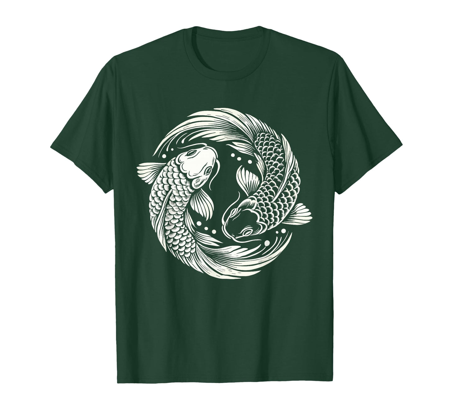 Retro Yin And Yang Japanese Koi Fish T-Shirt
