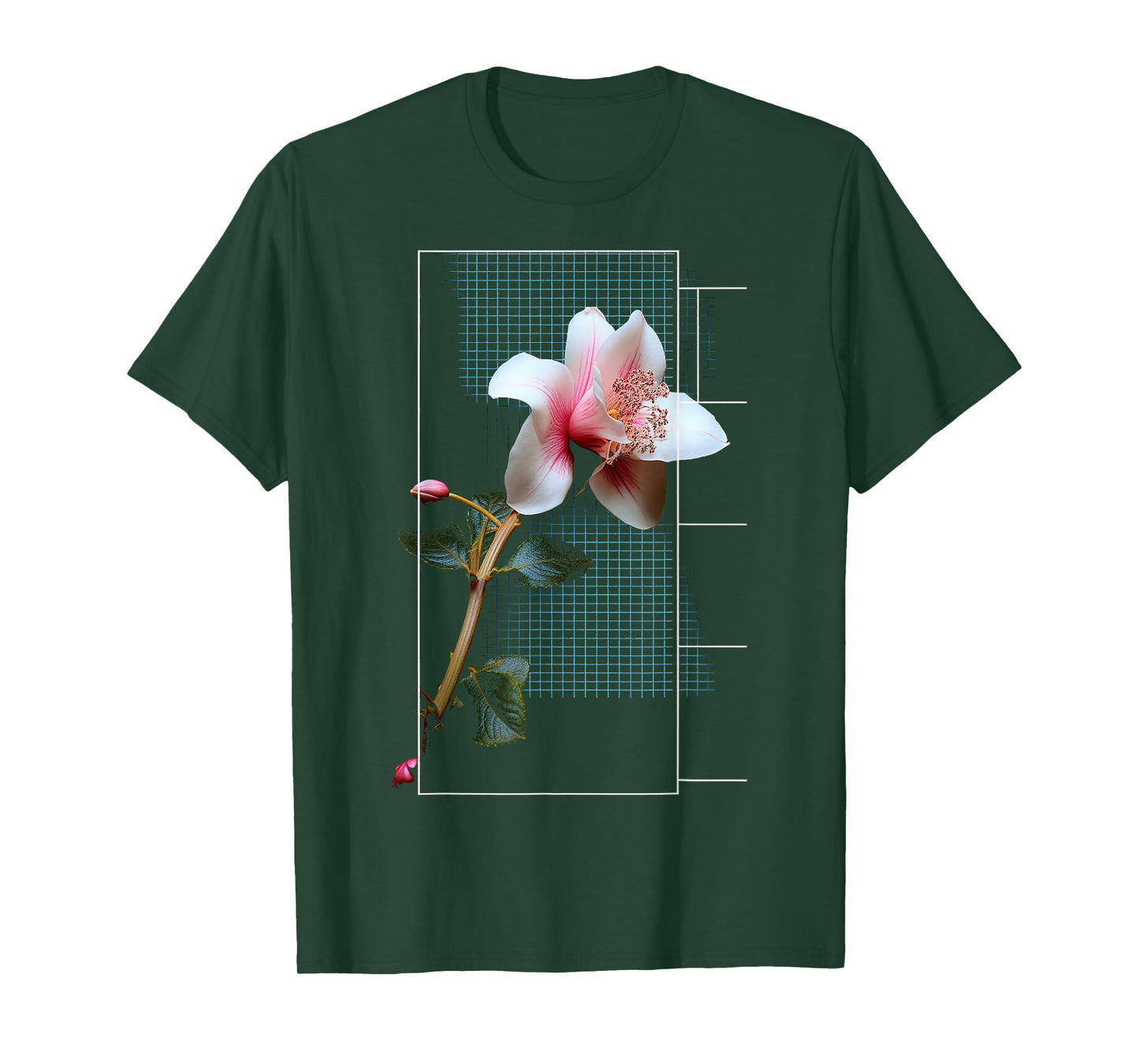Flower Illustration Artwork Geometric Graphic Art Flower T-Shirt
