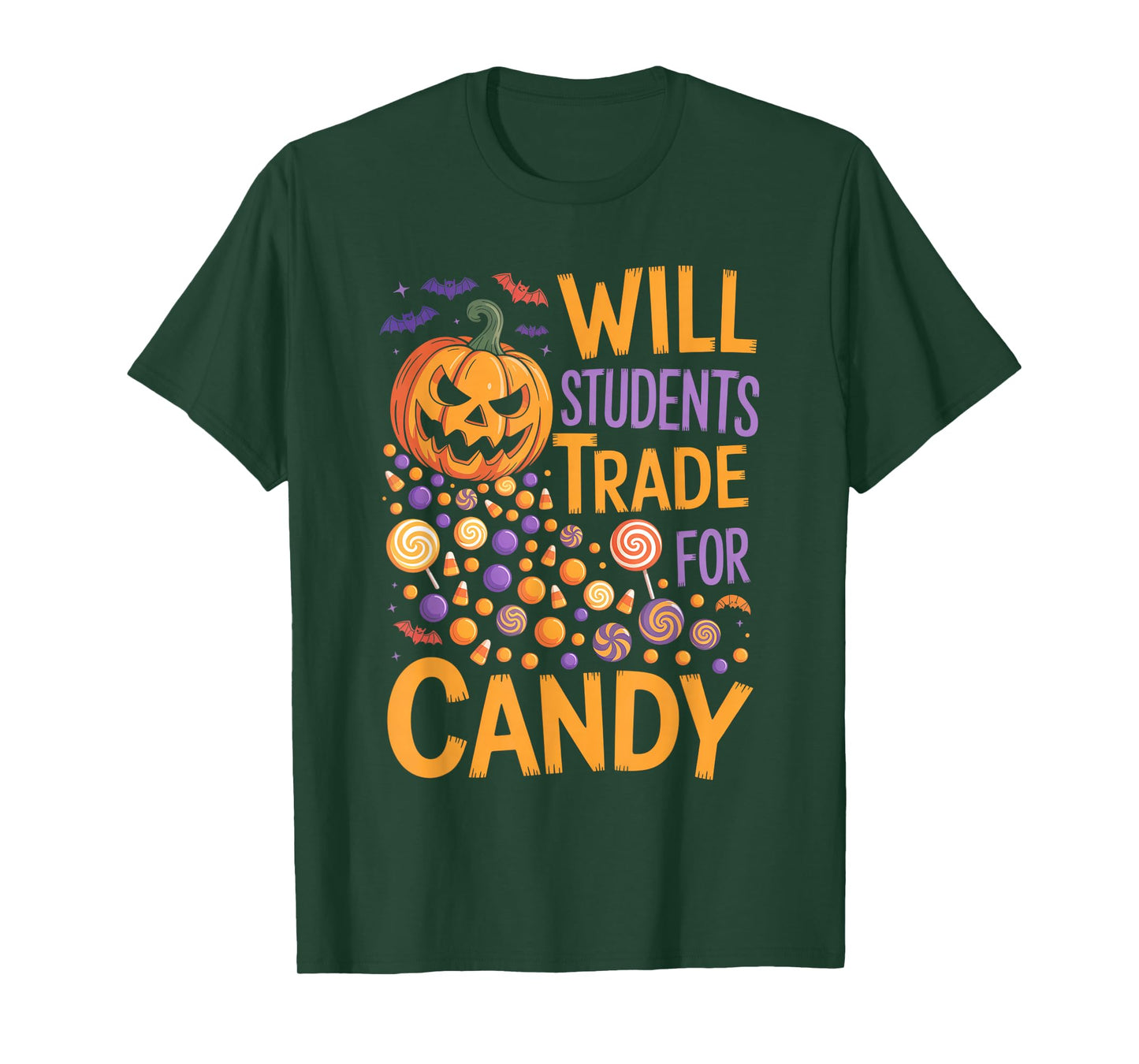 Will Trade Students for Candy Halloween Costume Teacher T-Shirt