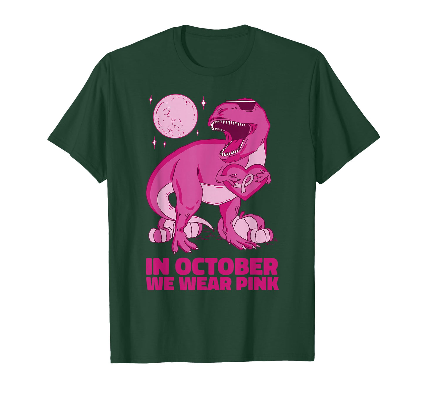 breast cancer awareness In October We Wear Pink dinosaur T-Shirt