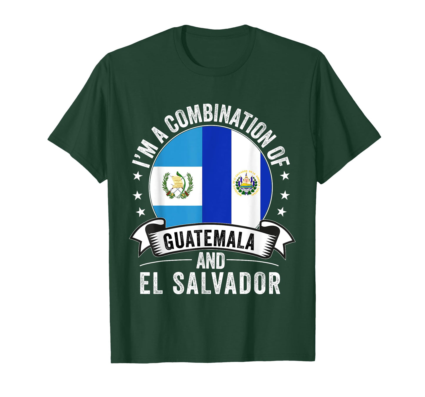 Half Salvadorian Half Guatemalan Flag El Salvador Guatemala T-Shirt