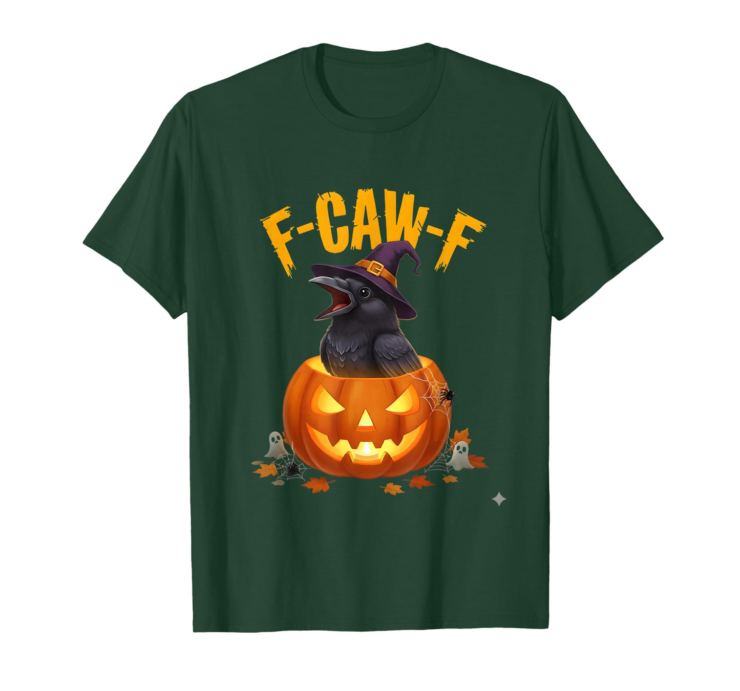 F-Caw-F Funny Raven Crow Black Bird Graphic Tee Halloween T-Shirt
