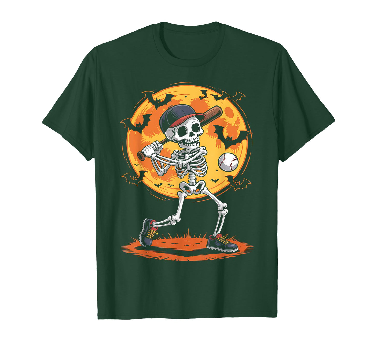 Baseball Skeleton Halloween Baseball T-Shirt