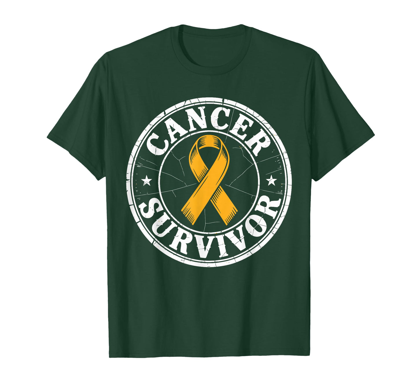 Childhood Cancer Survivor Gold Ribbon Badge Pediatric Cancer T-Shirt