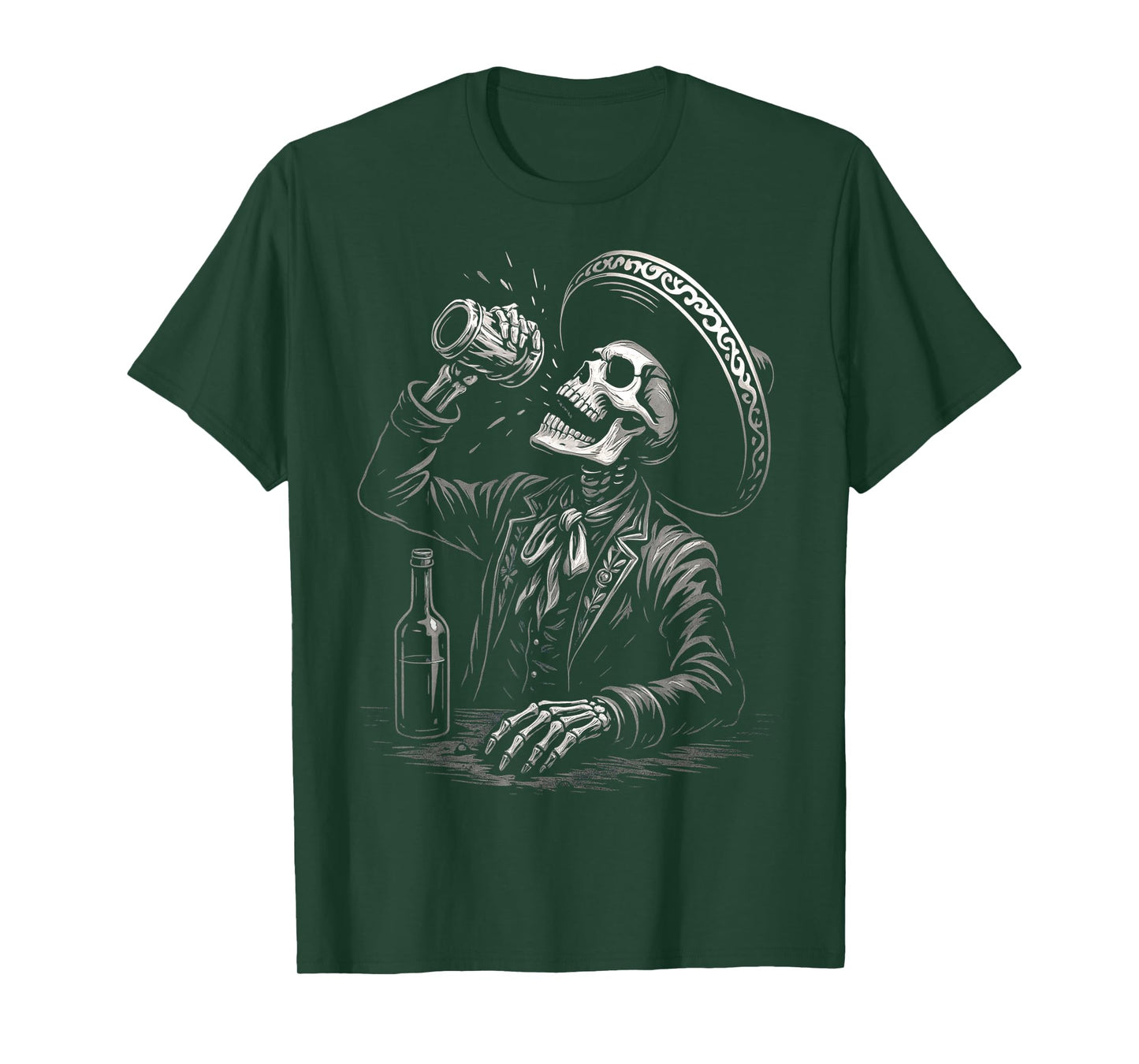 Dia De Los Muertos Vintage Skeleton Tequila Day of Dead Men T-Shirt