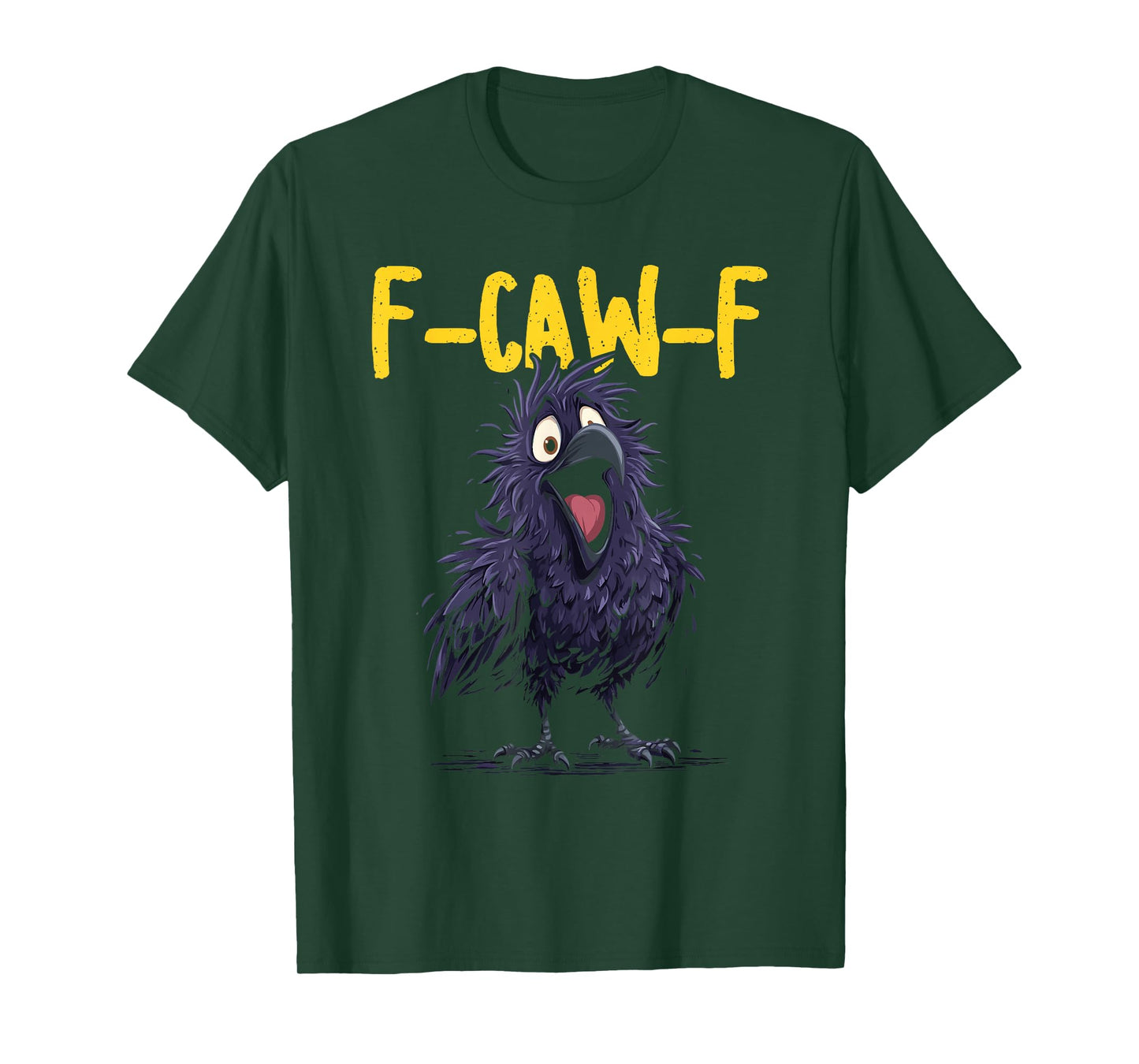 Funny Yellow F-Caw-F Black Crow Bird T-Shirt
