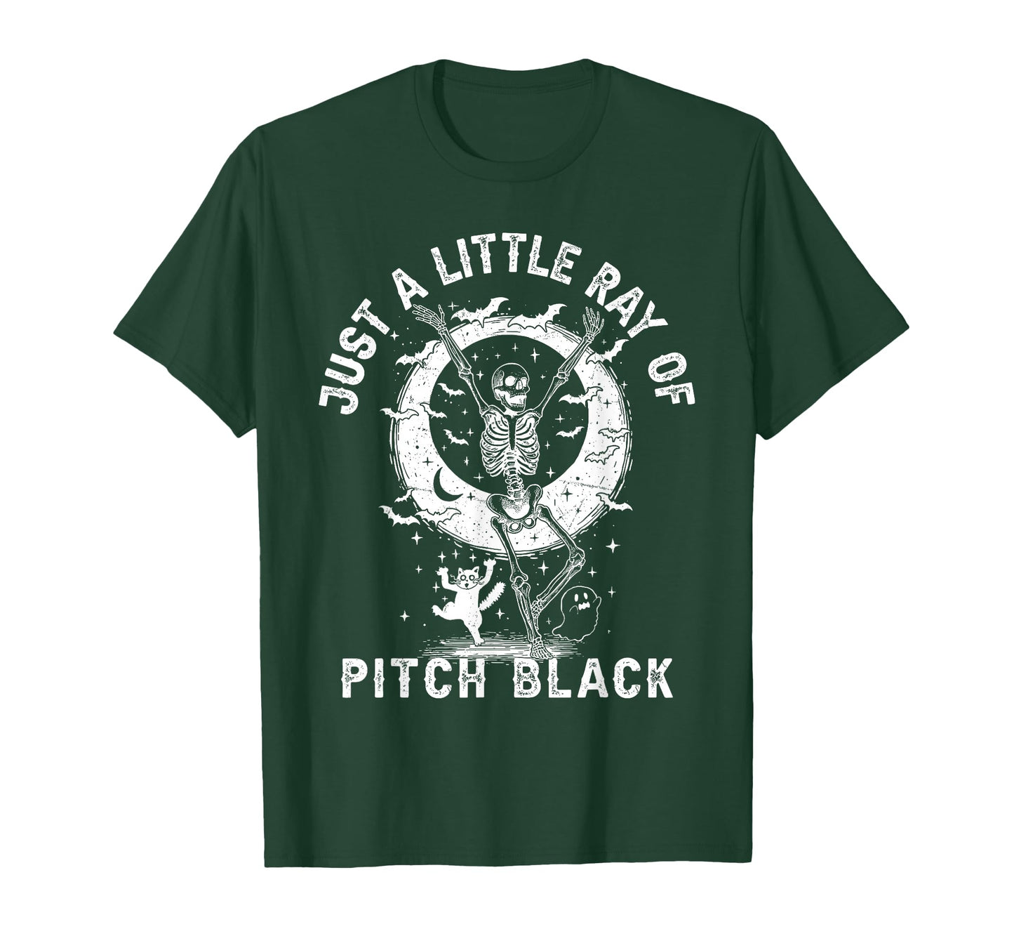 Just A Little Ray of Pitch Black Skeleton Halloween T-Shirt