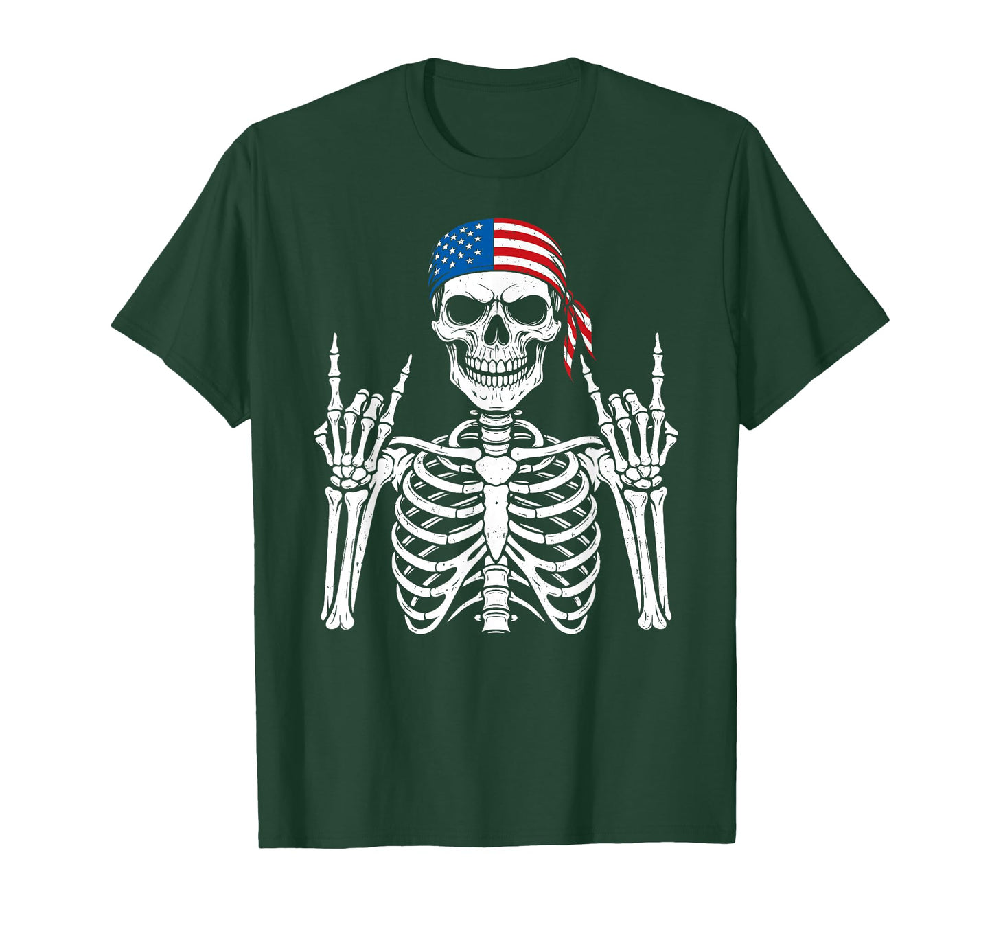 Rocker Hand Skeleton Cool Halloween Punk Rock Men Boys Kids T-Shirt