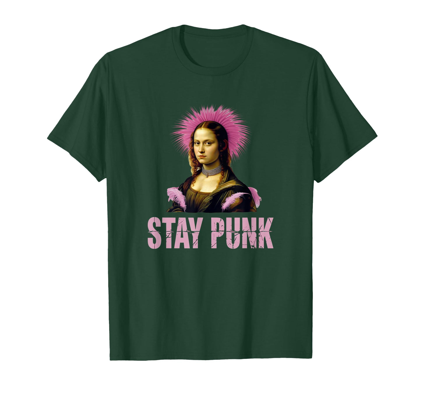 Punk Rock Mona Lisa – Rebel Art Parody Tee T-Shirt