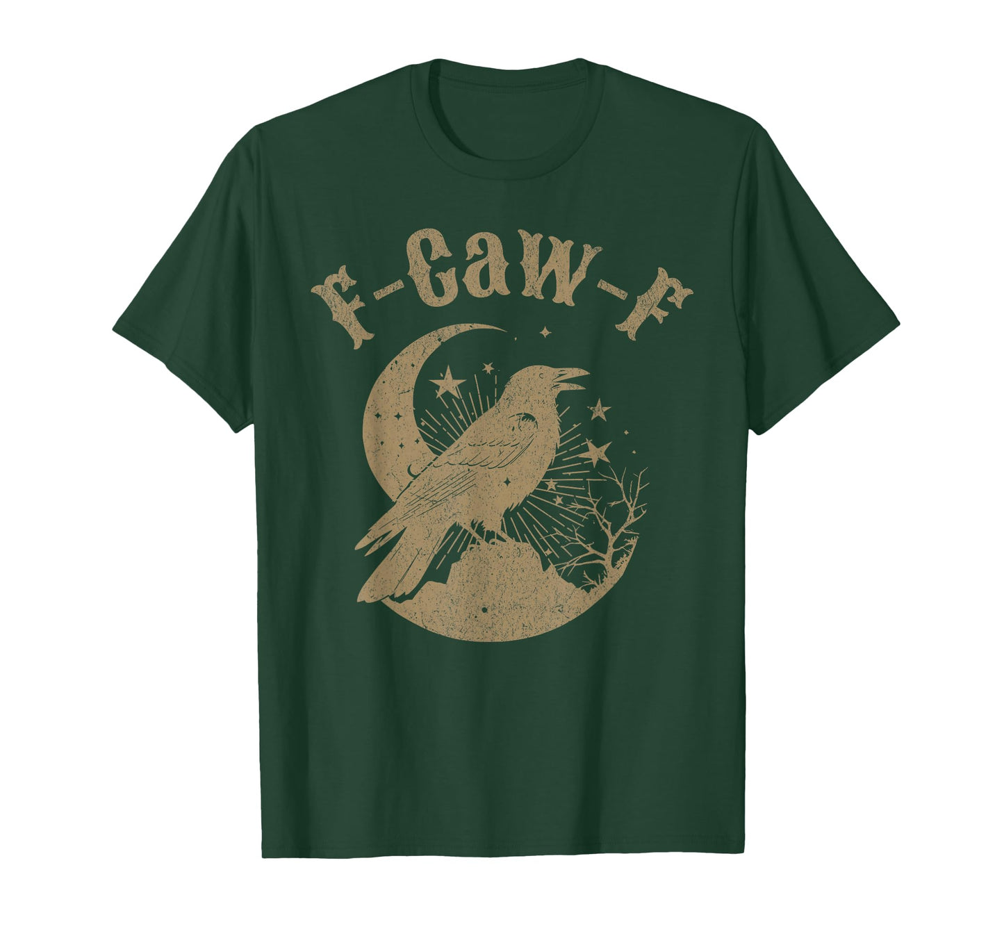 Alt Grunge Crow F-Caw-F Goth Fairycore Star Distressed Funny T-Shirt