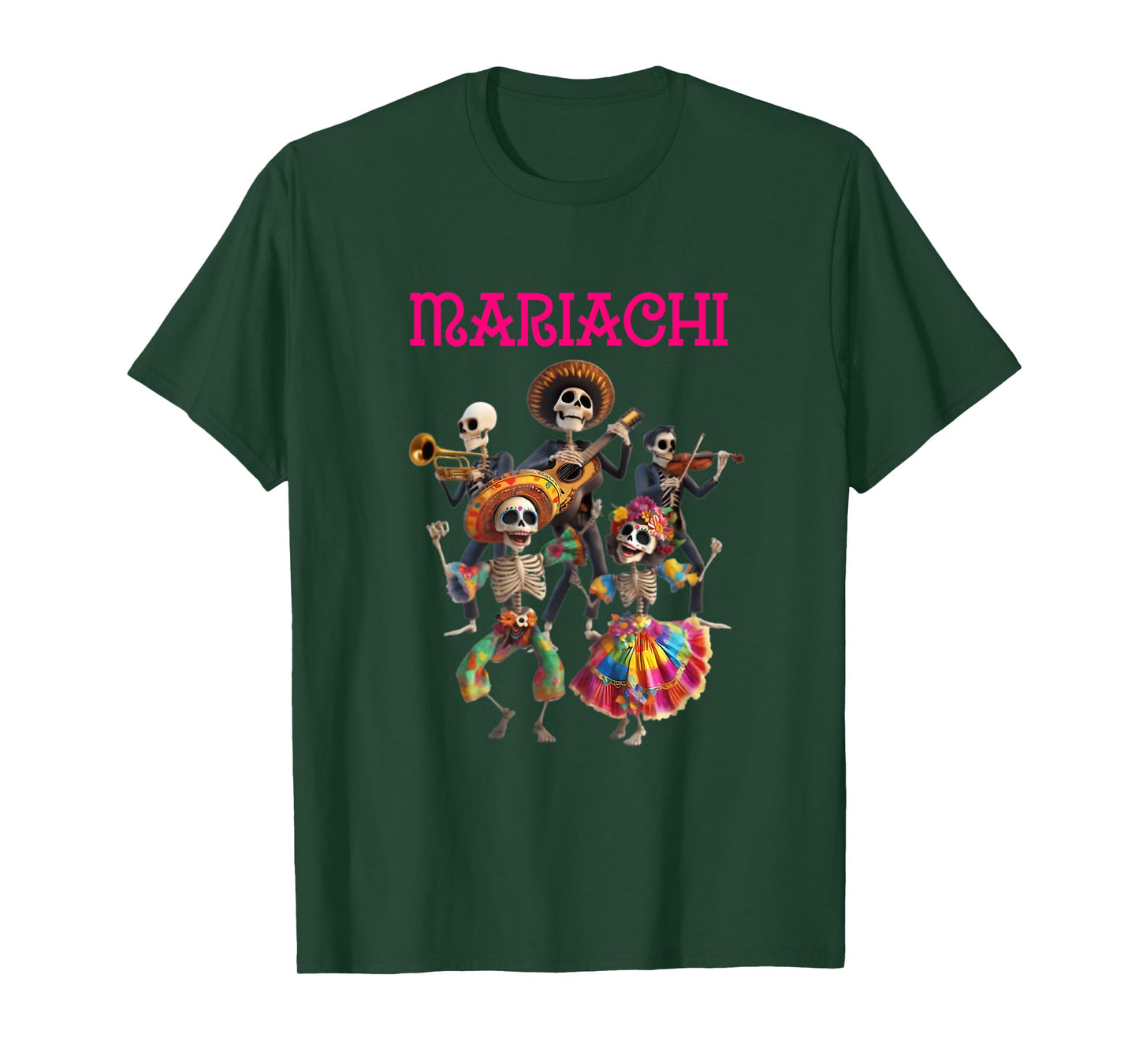 Graveyard Mariachi Funny Halloween Skeleton Band T-Shirt