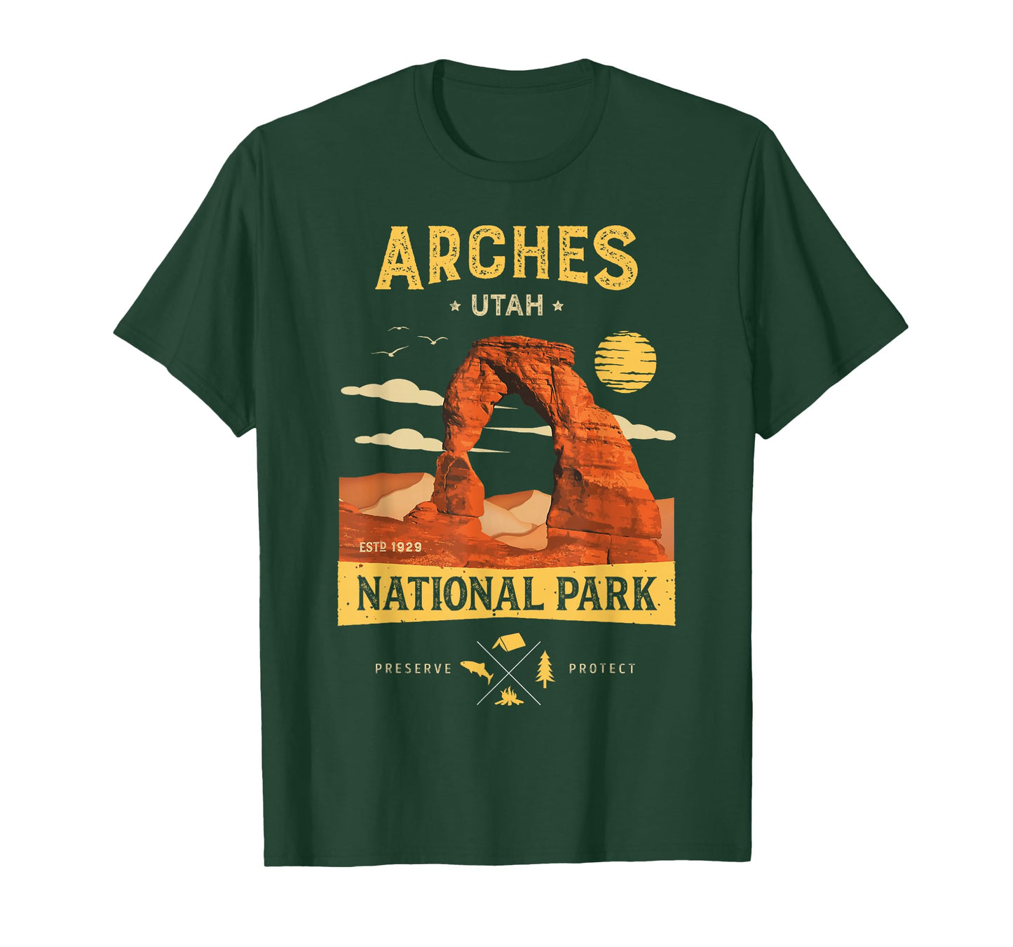 Arches National Park T Shirt Delicate Arch Vintage Utah Gift T-Shirt