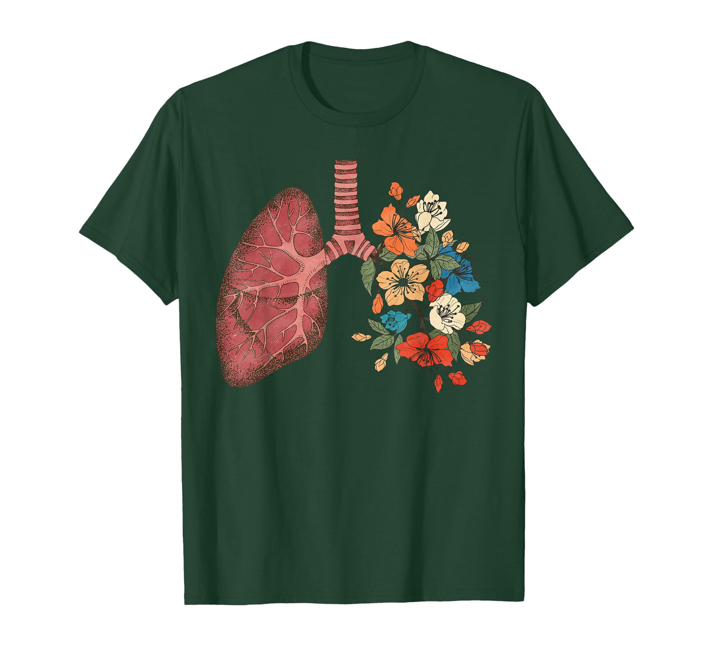 Pulmonologist Floral Lung Anatomy Respiratory Therapist Life T-Shirt