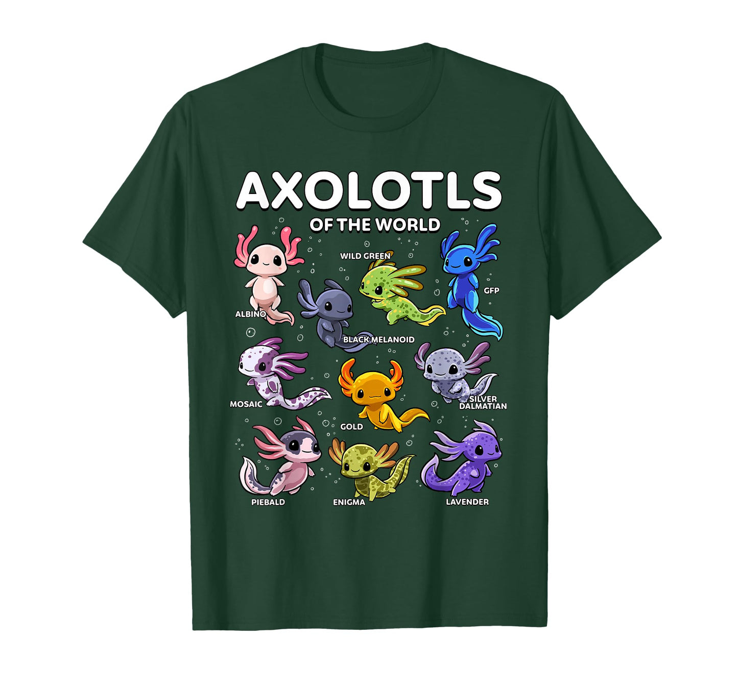Axolotl Shirt Kawaii Axolotls of the World Axolotl Animals T-Shirt