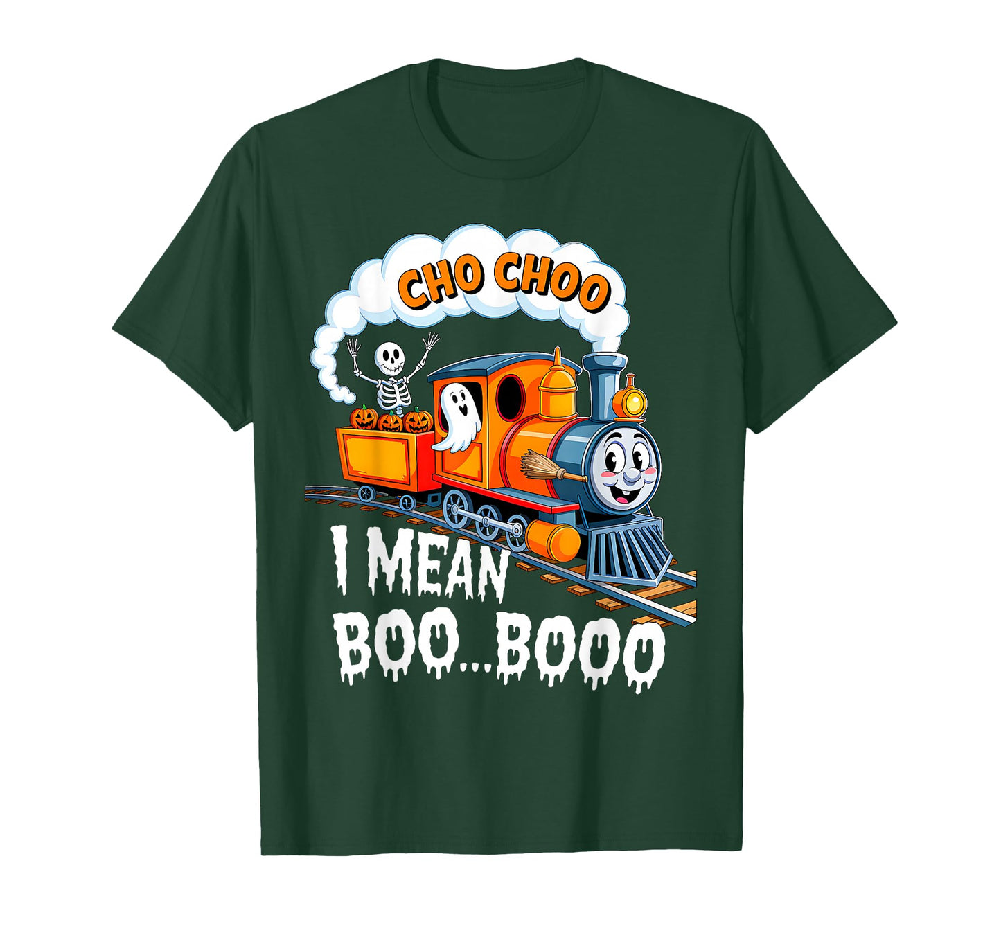 Halloween Train Choo I Mean Boo Ghost Pumpkin Toddler Kids T-Shirt