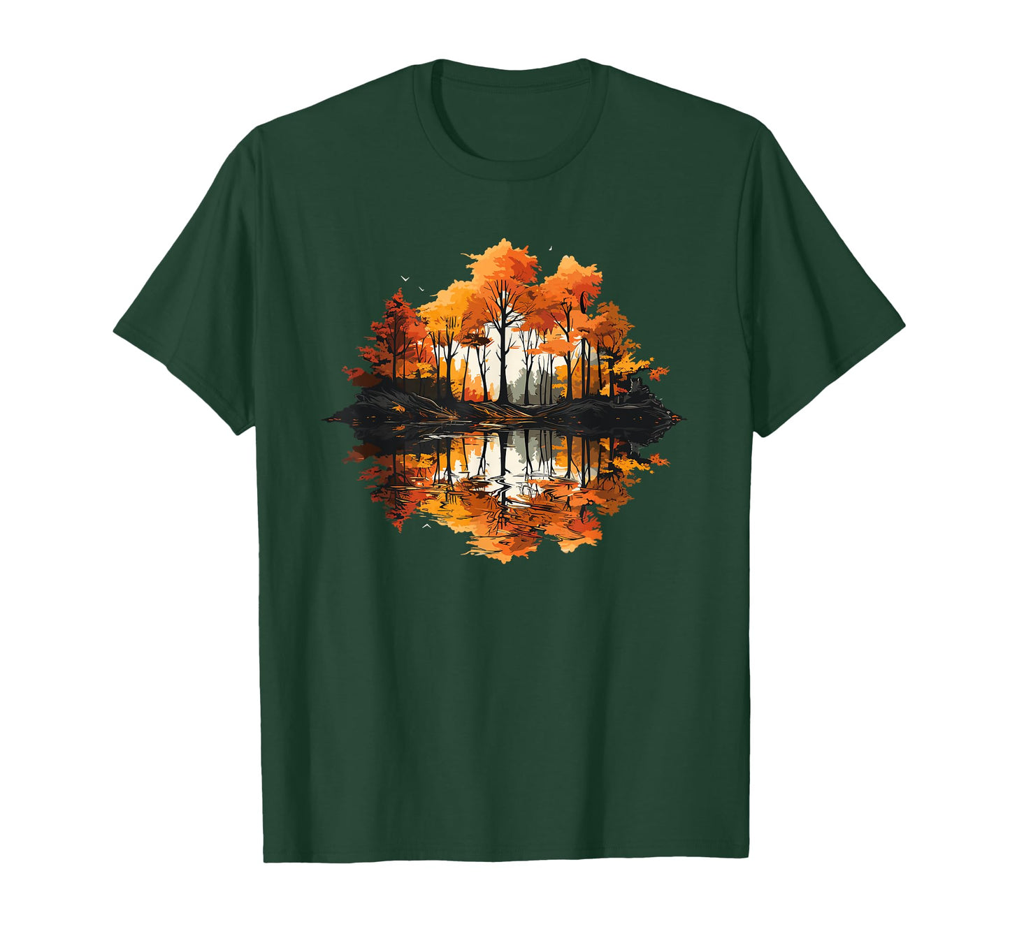 Nature Reflection Forest Trees Outdoor Wildlife T-Shirt