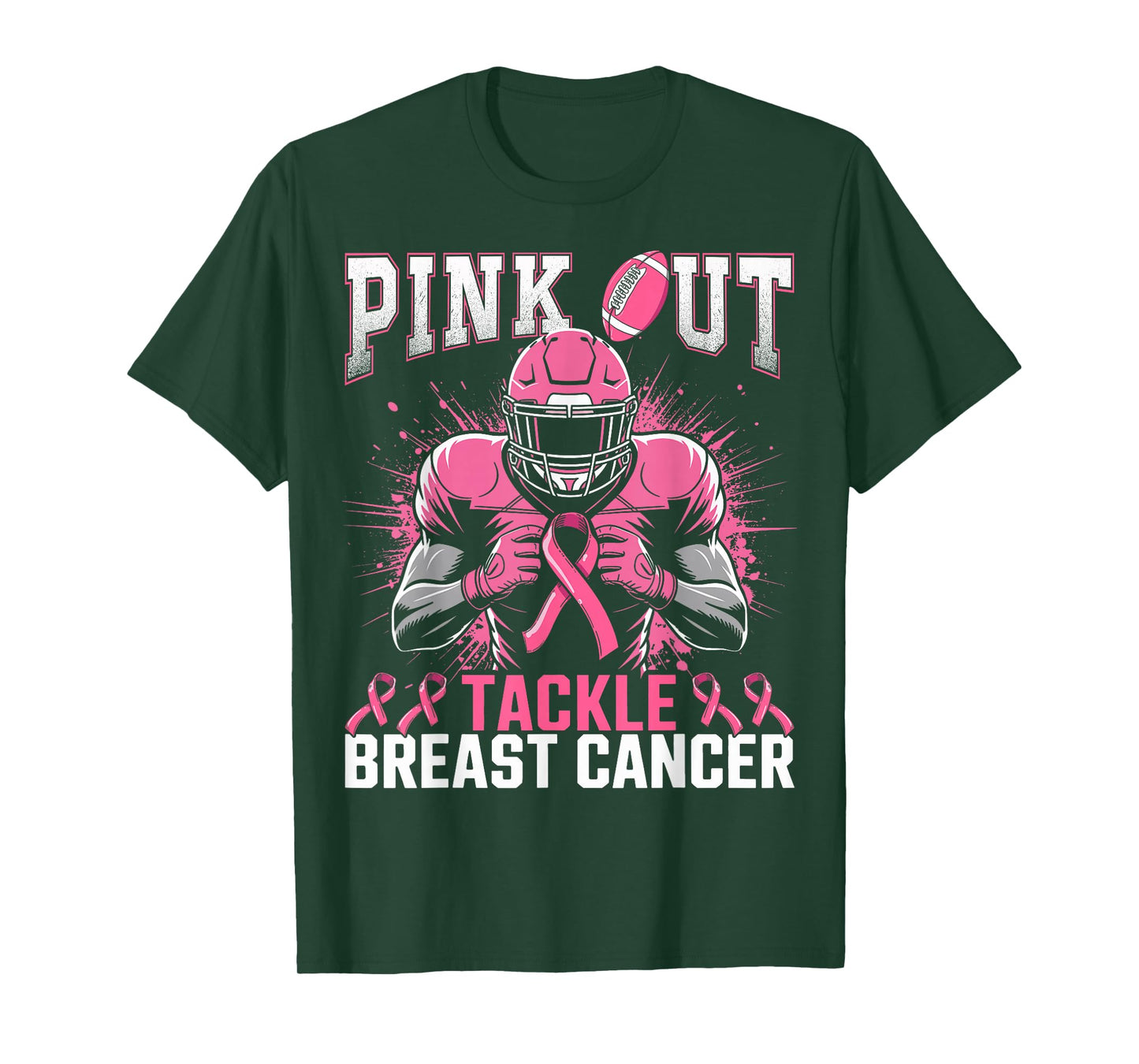 Pink Out Tackle Breast Cancer Awareness American Football T-Shirt