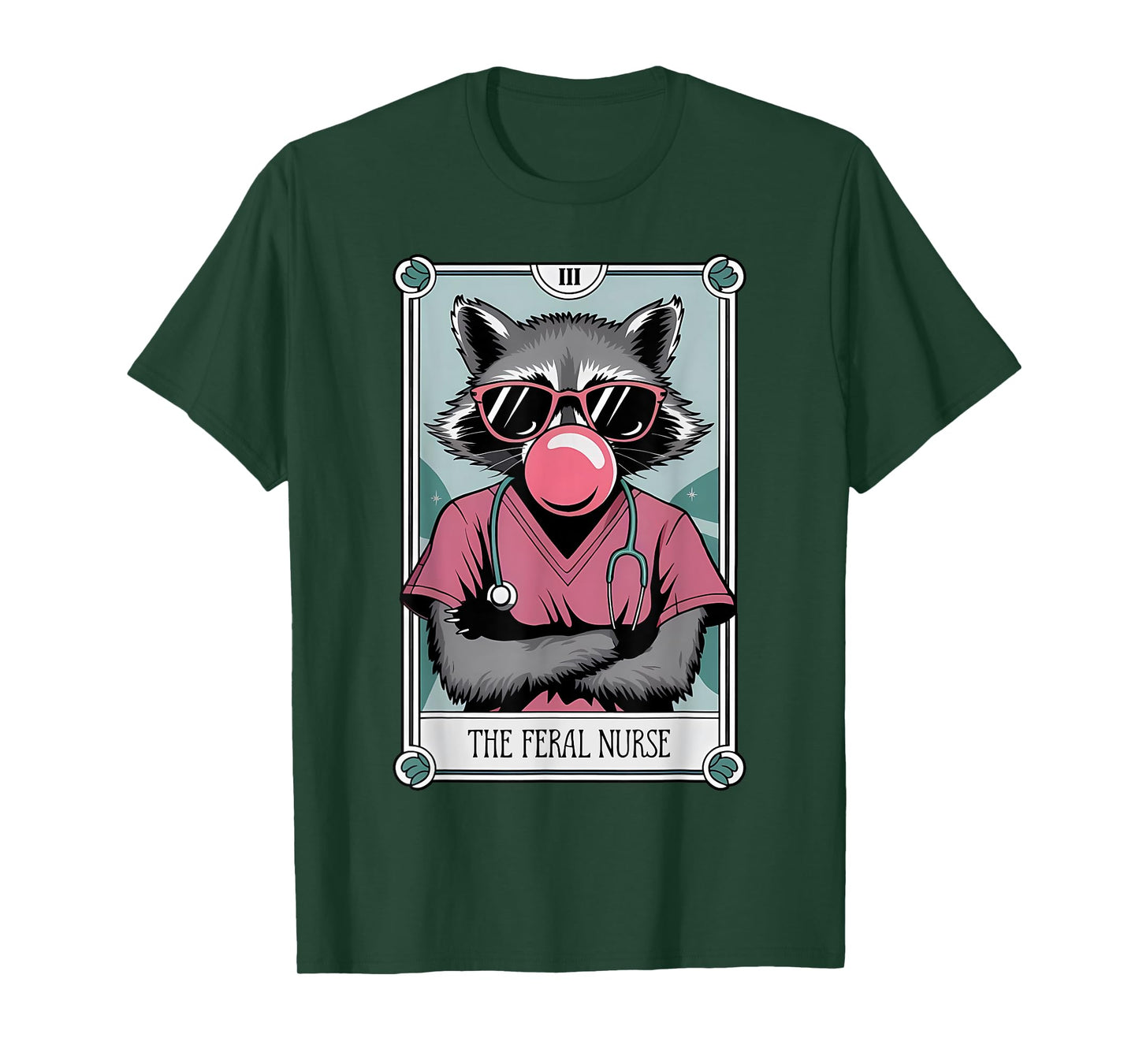 The Feral Nurse Tarot Card Registered Nurse Raccoon Nursing T-Shirt