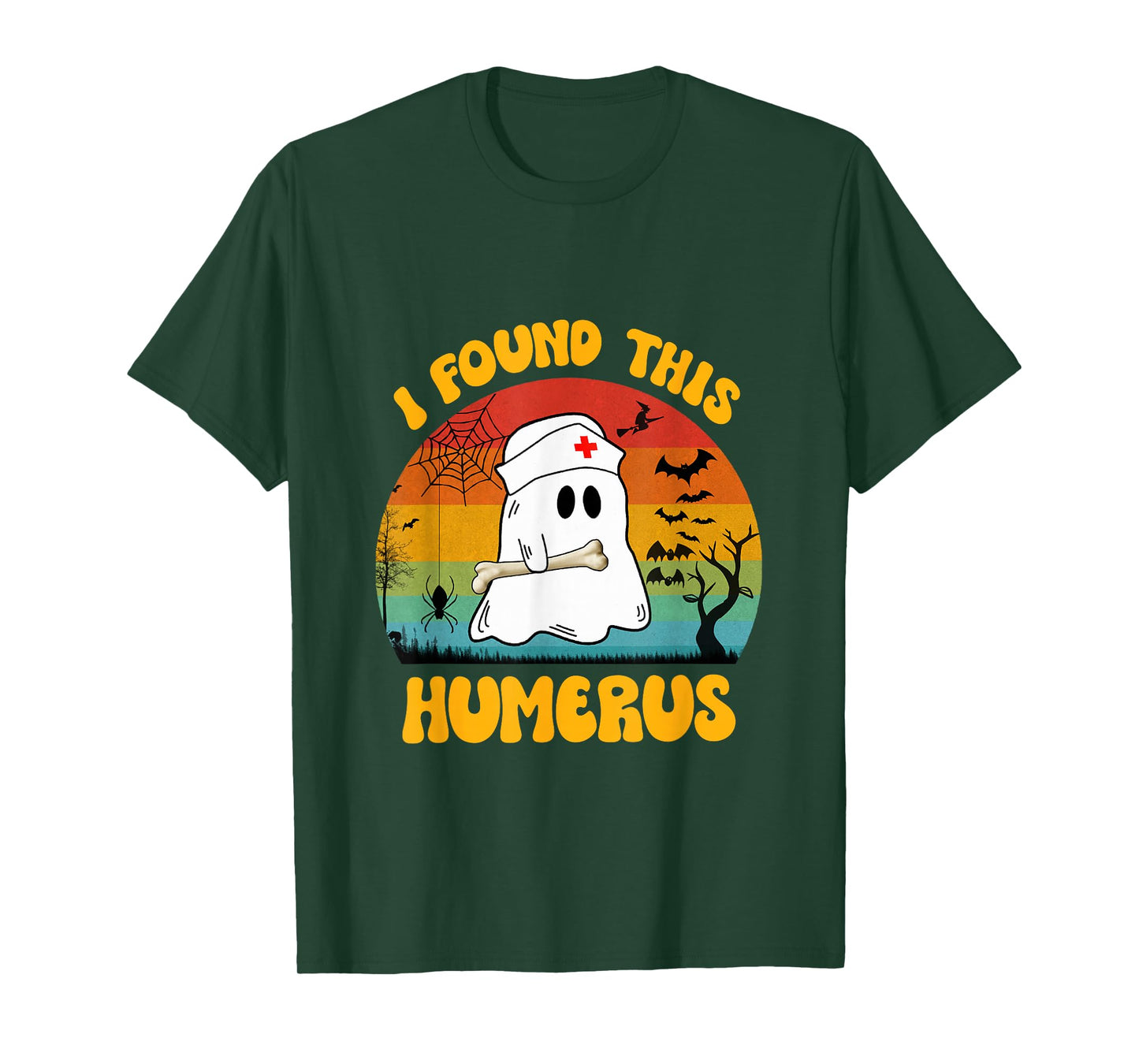 Funny Ghost Nurse Retro Halloween Nurse I Found This Humerus T-Shirt