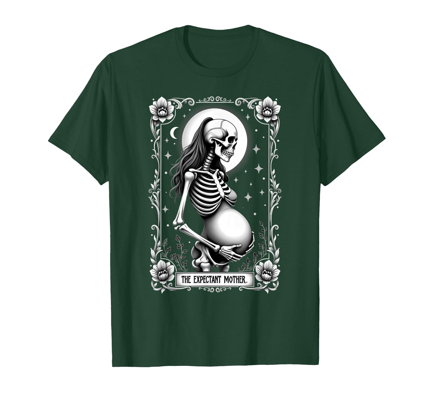 Gothic Tarot Card Mom Skeleton Expectant Mother T-Shirt