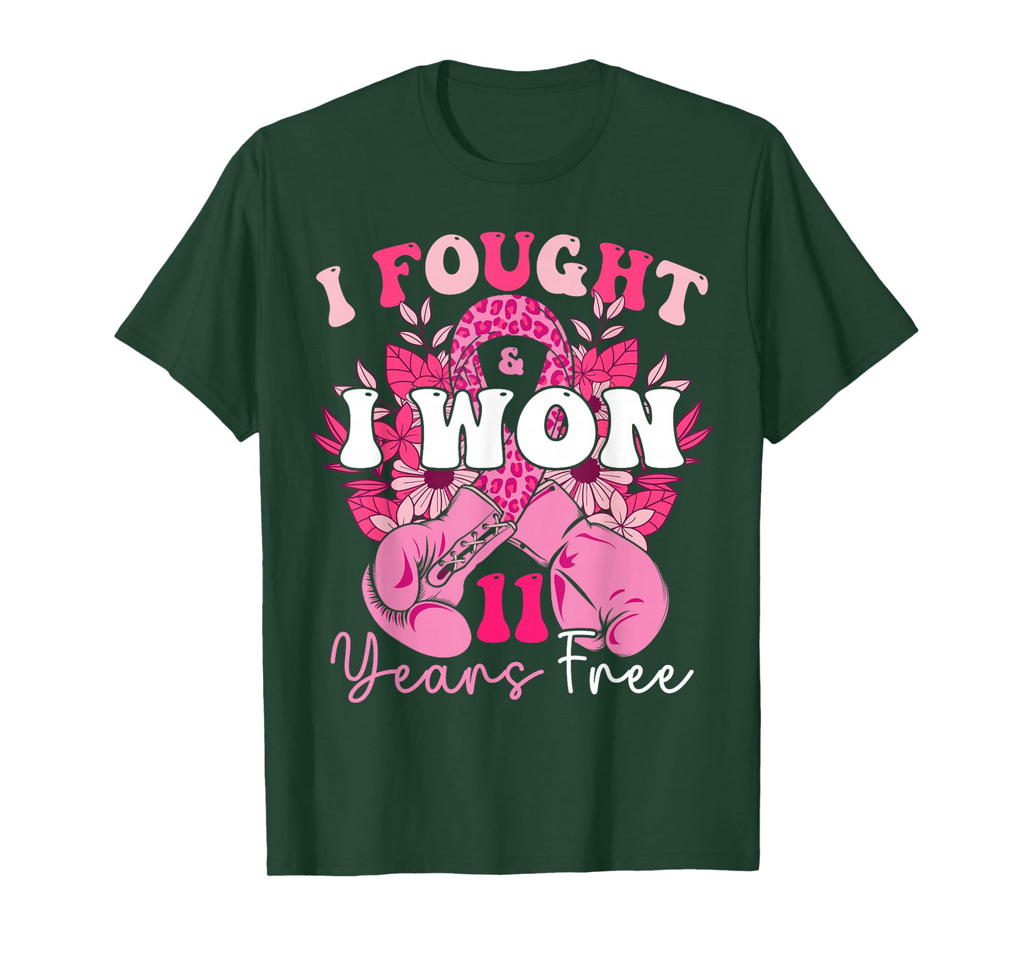 I Fought And I Won 11 Years Free Breast Cancer 2024 Survivor T-Shirt