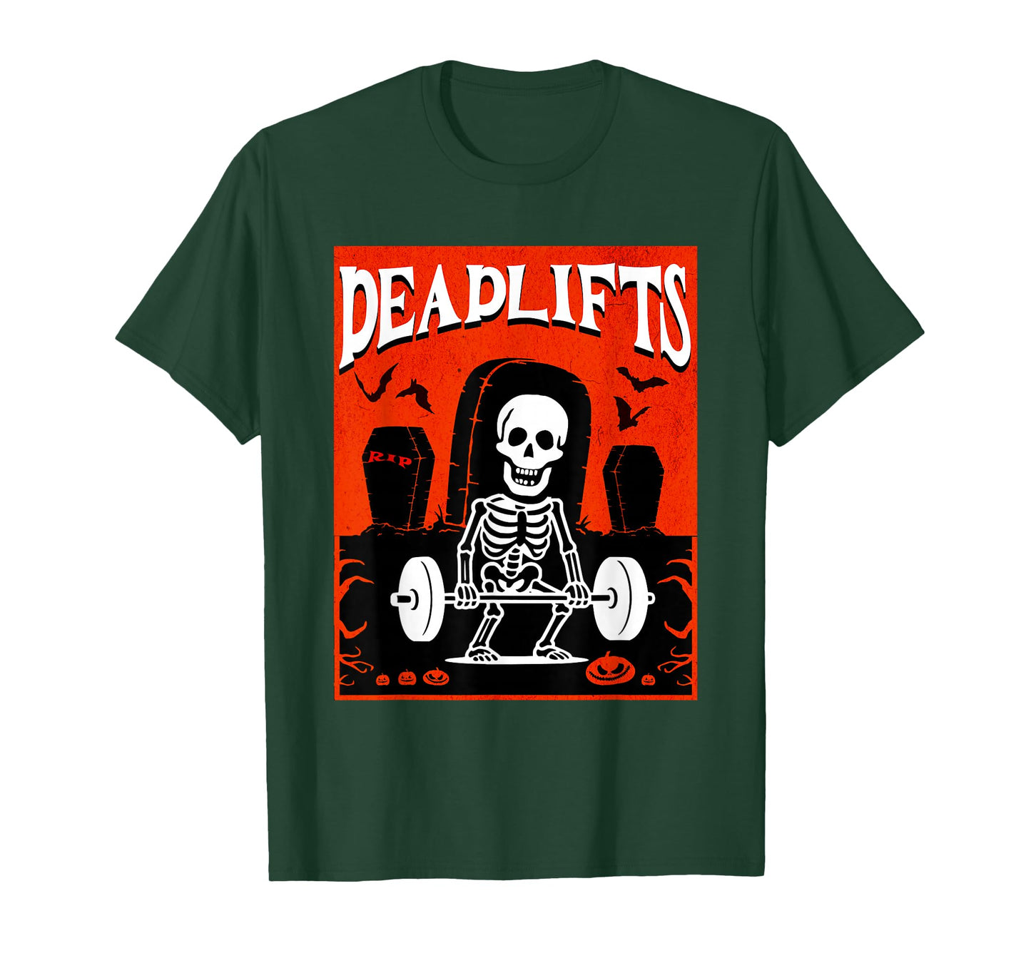 Funny Skeleton Deadlift Halloween Fitness and Gym T-Shirt