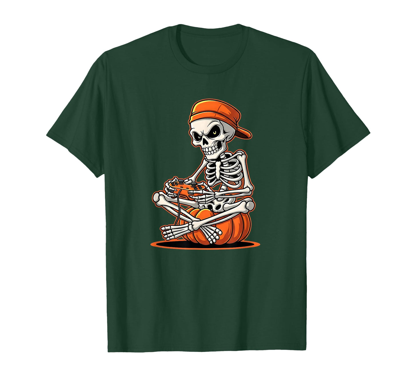 Halloween Skeleton Gamer Video Gaming Funny Skeleton T-Shirt