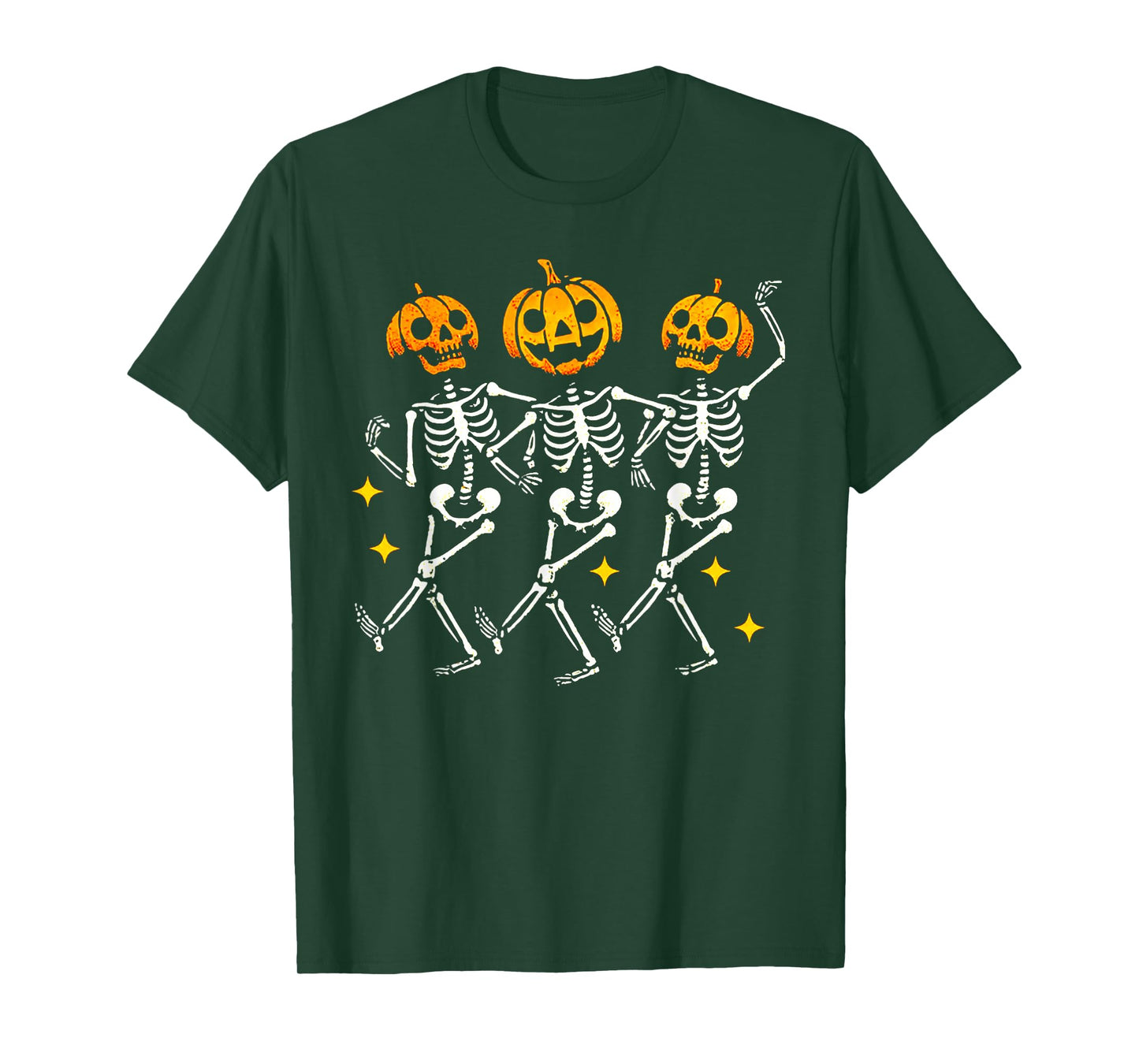 Skeleton Dancing Halloween Pumpkin Head T-Shirt