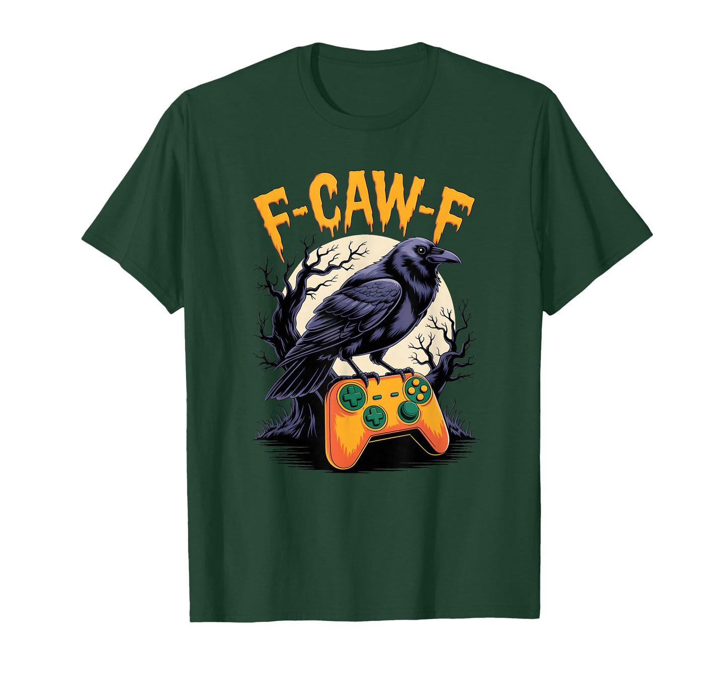 F-CAW-F Raven Crow Gaming Funny Halloween Design T-Shirt