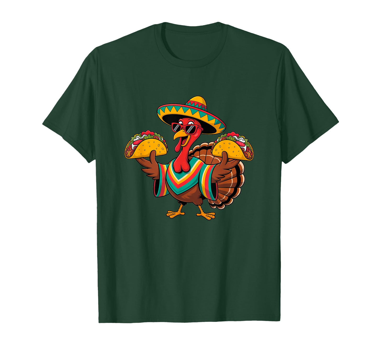 Funny Thanksgiving Turkey Eat Tacos Mexican Fun Fiesta Humor T-Shirt