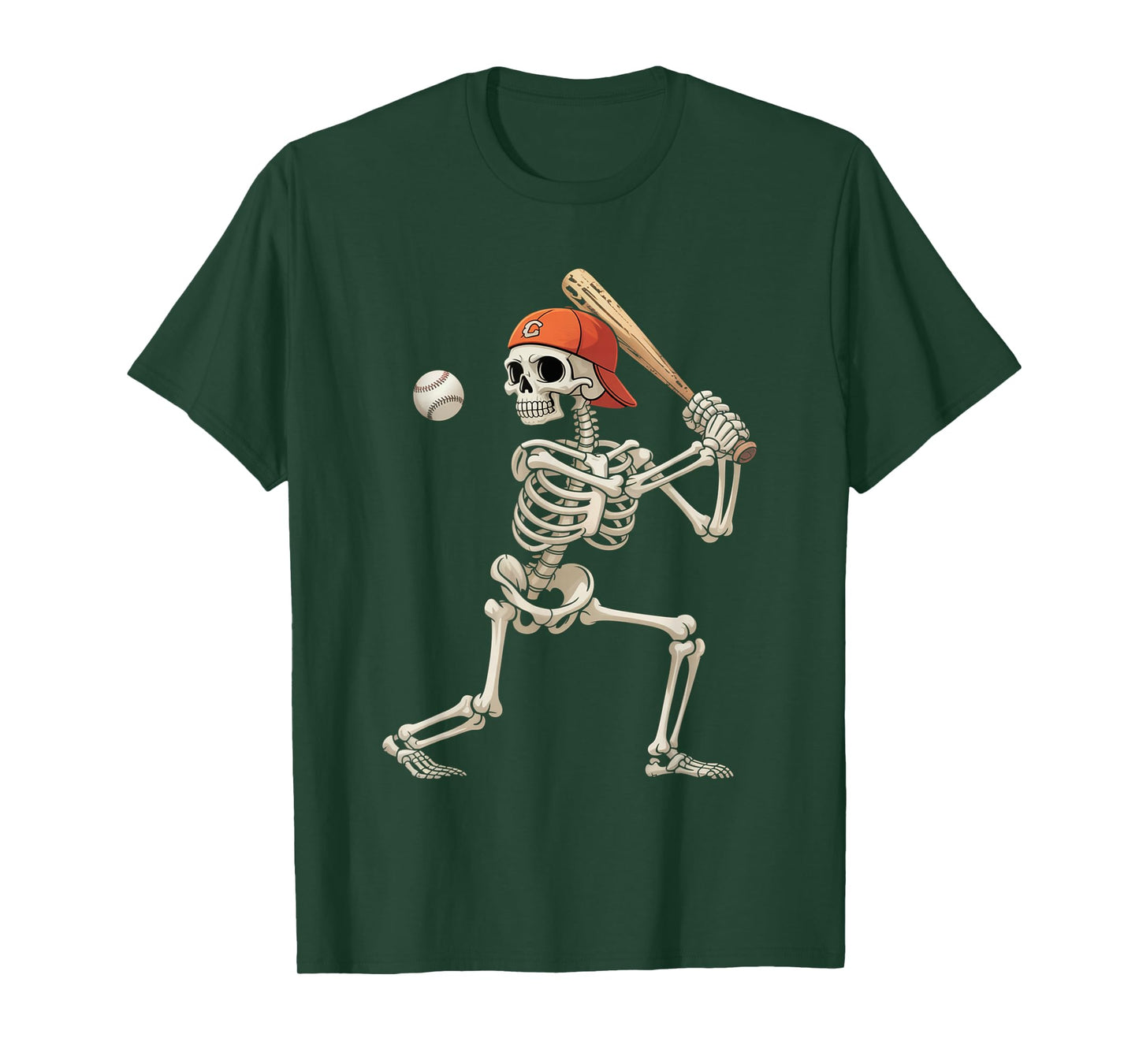 Skeleton Baseball Halloween Costume Funny Men Boys Kids T-Shirt