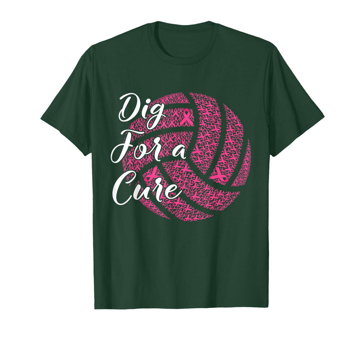 Dig For A Cure Breast Cancer Awareness Volleyball Pink T-Shirt