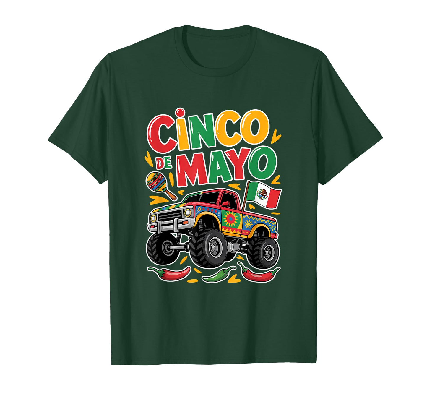 Monster Truck Fiesta Shirt Cinco De Mayo Shirt For Boys T-Shirt