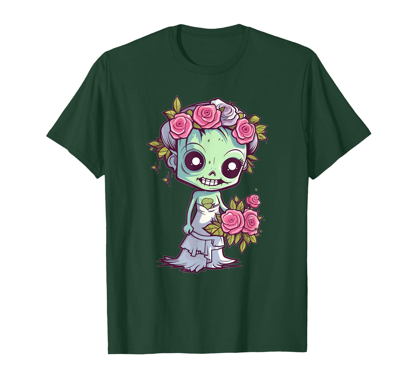 Cute Zombie With Flower I Kids Zombie T-Shirt