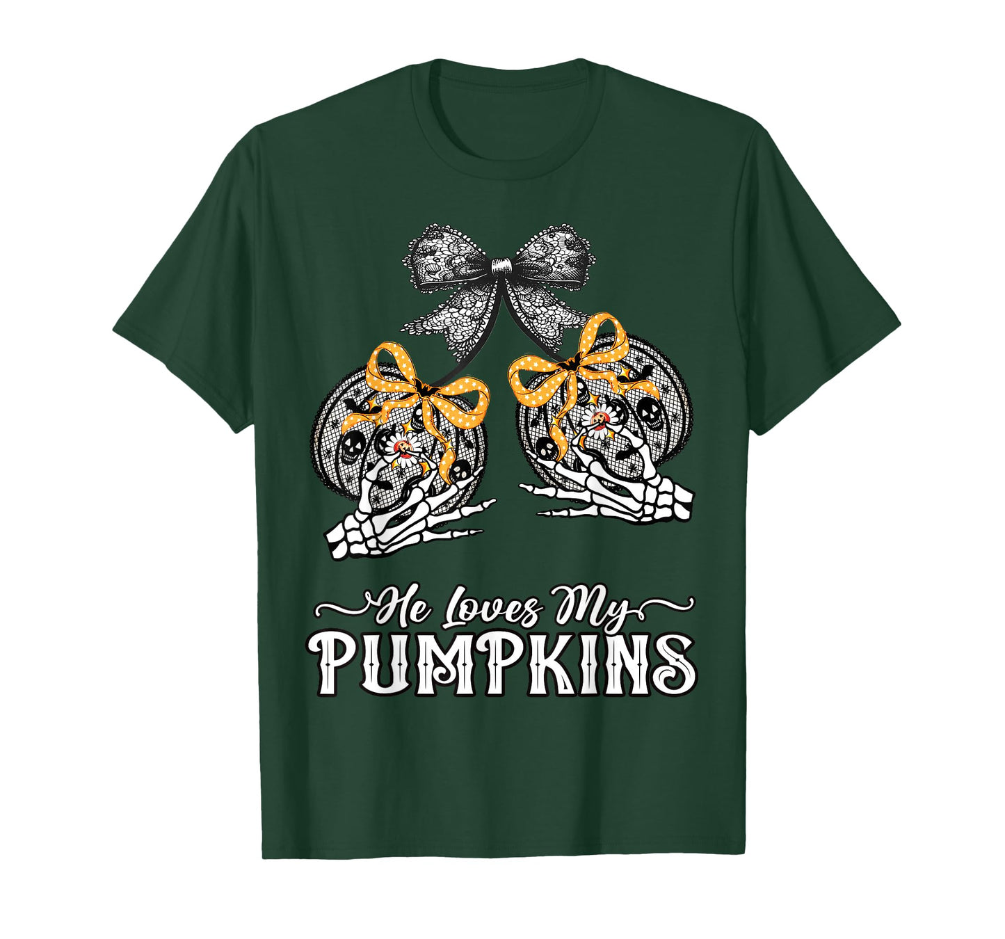 He Loves My Pumpkins I Like His Broomstick Couples Halloween T-Shirt